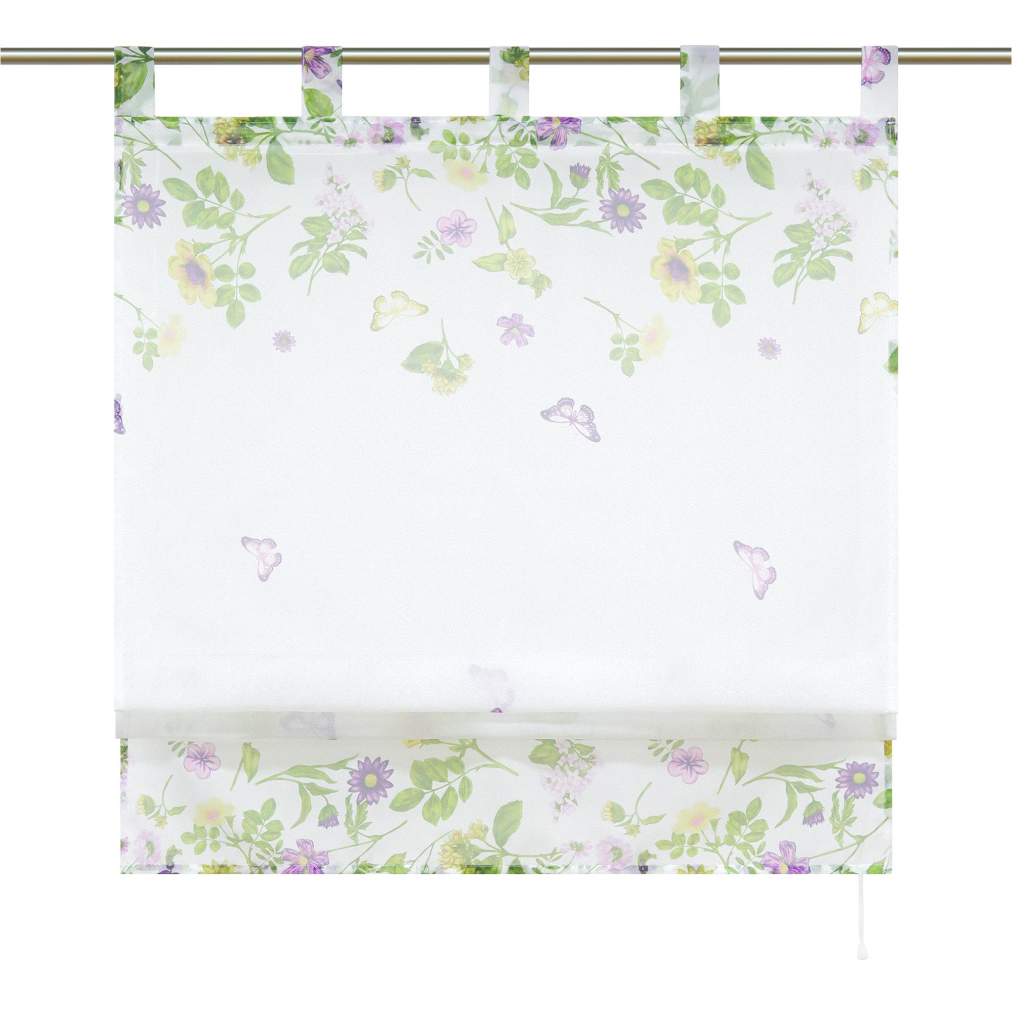 Joyswahl Raffrollo, mit Schlaufen, Küche Raffgardinen,mit Schmetterling Mus günstig online kaufen