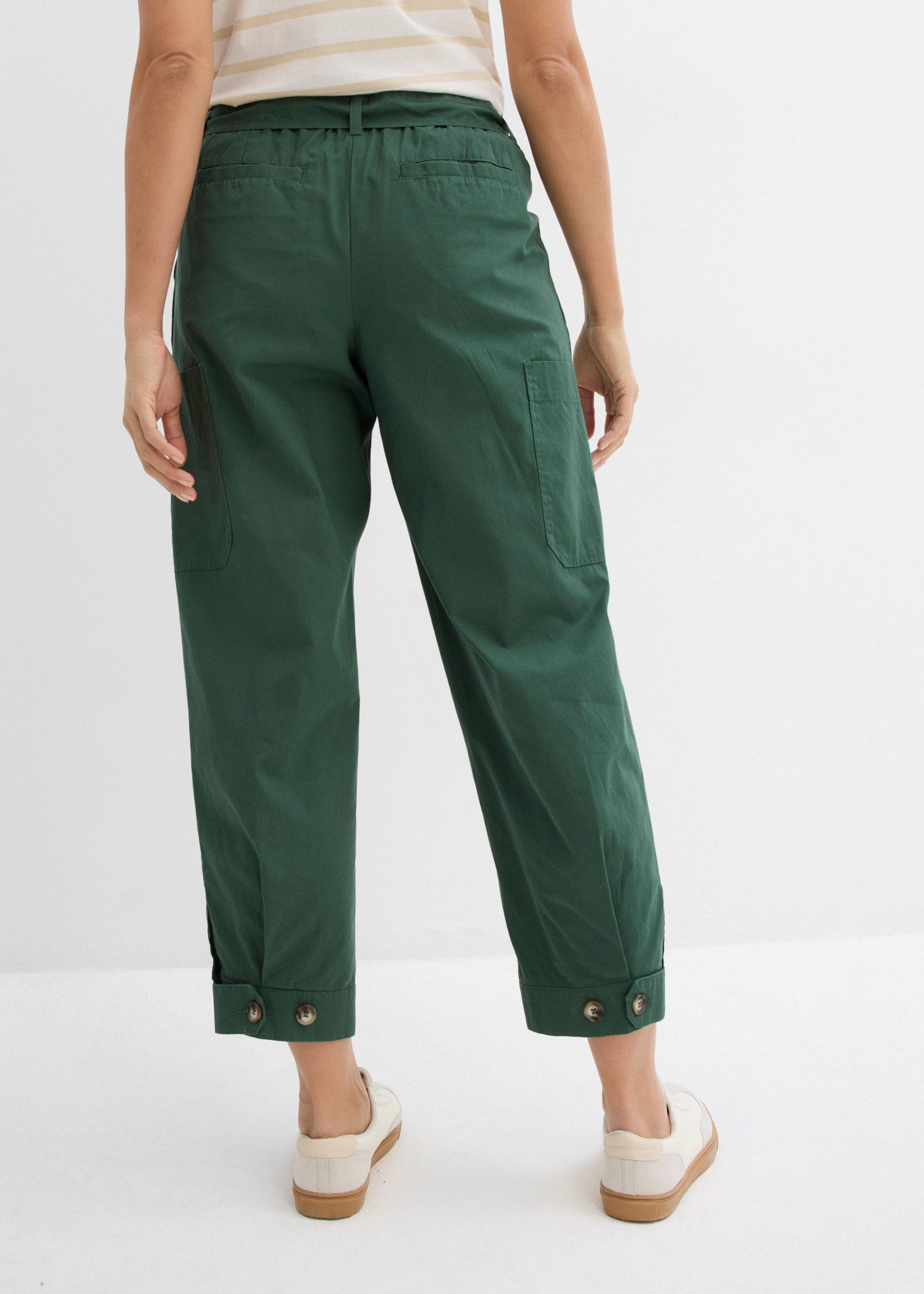 bonprix Cargohose Loose Fit, mit Bindegürtel, aus Baumwolle, in verschiedenen Größen