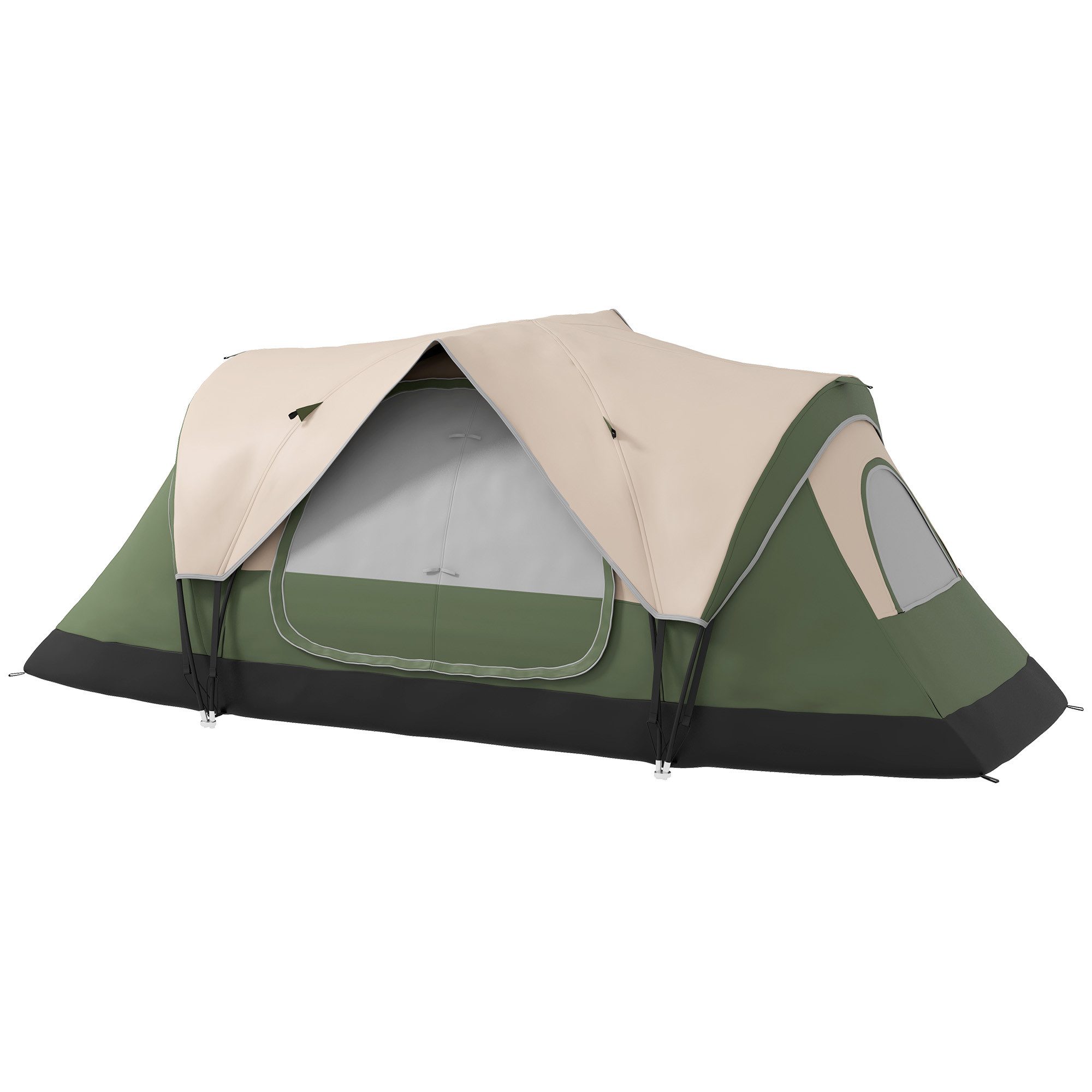 kowdom Hauszelt Campingzelt 6-8 Personen, 2 Schlafzimmer, 2000 mm wasserdicht, Personen: 8 (Campingzelt, Komplettzelt für 6-8 Personen mit Zubehör), Familienzelt, 6-8 Personen, 2000 mm wasserdicht, 2 Schlafzimmer