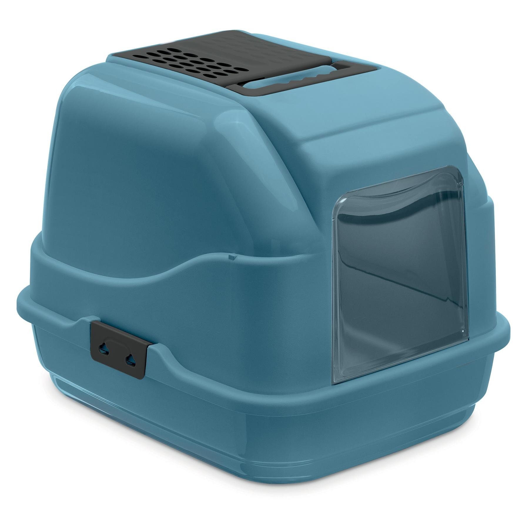 Katzentoilette Recycling Katzentoilette Easy Cat mit Filter und Schaufel Blau