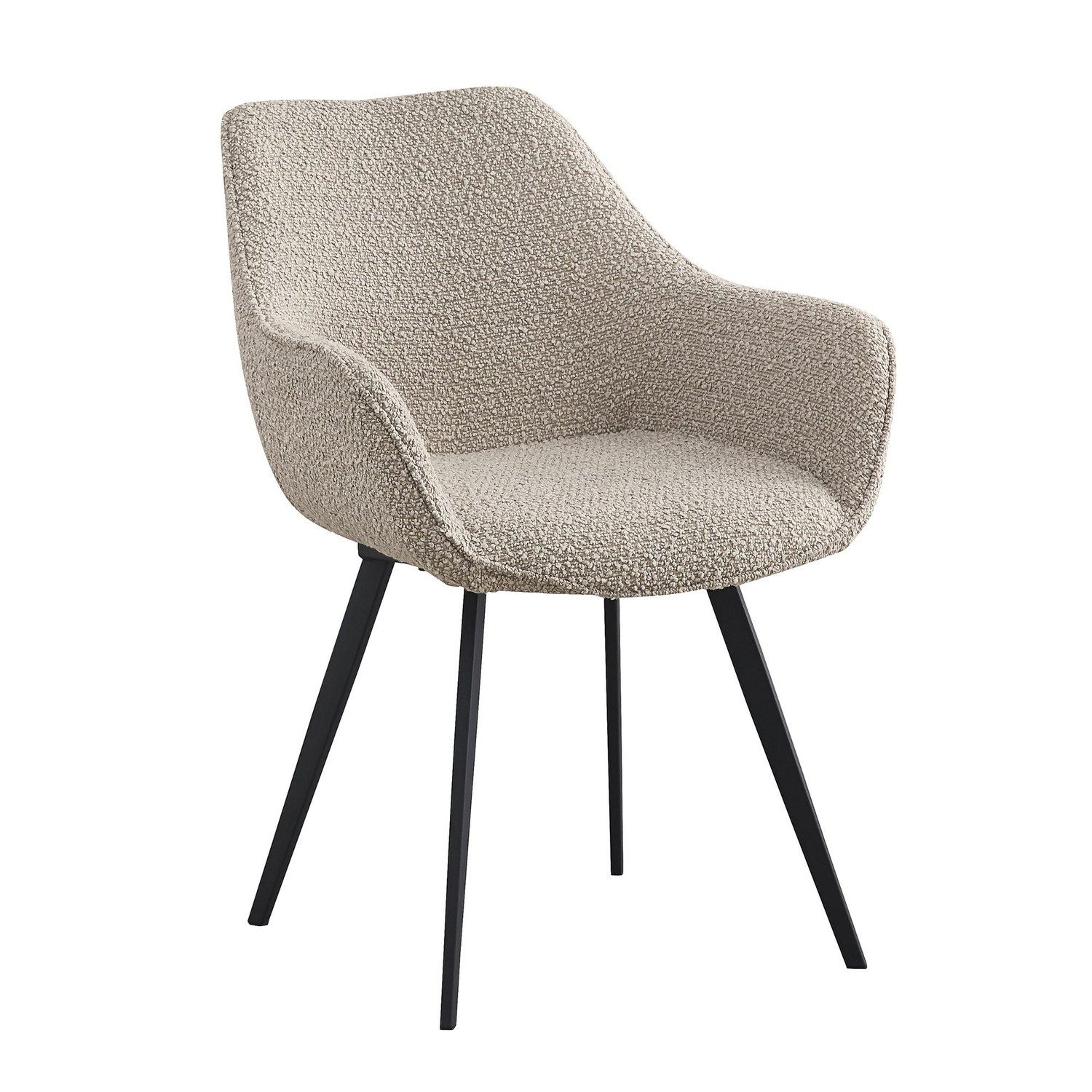 Esszimmerstuhl Luca 2er Set Stühle 59x84x65 cm Stoff Stahl Beige