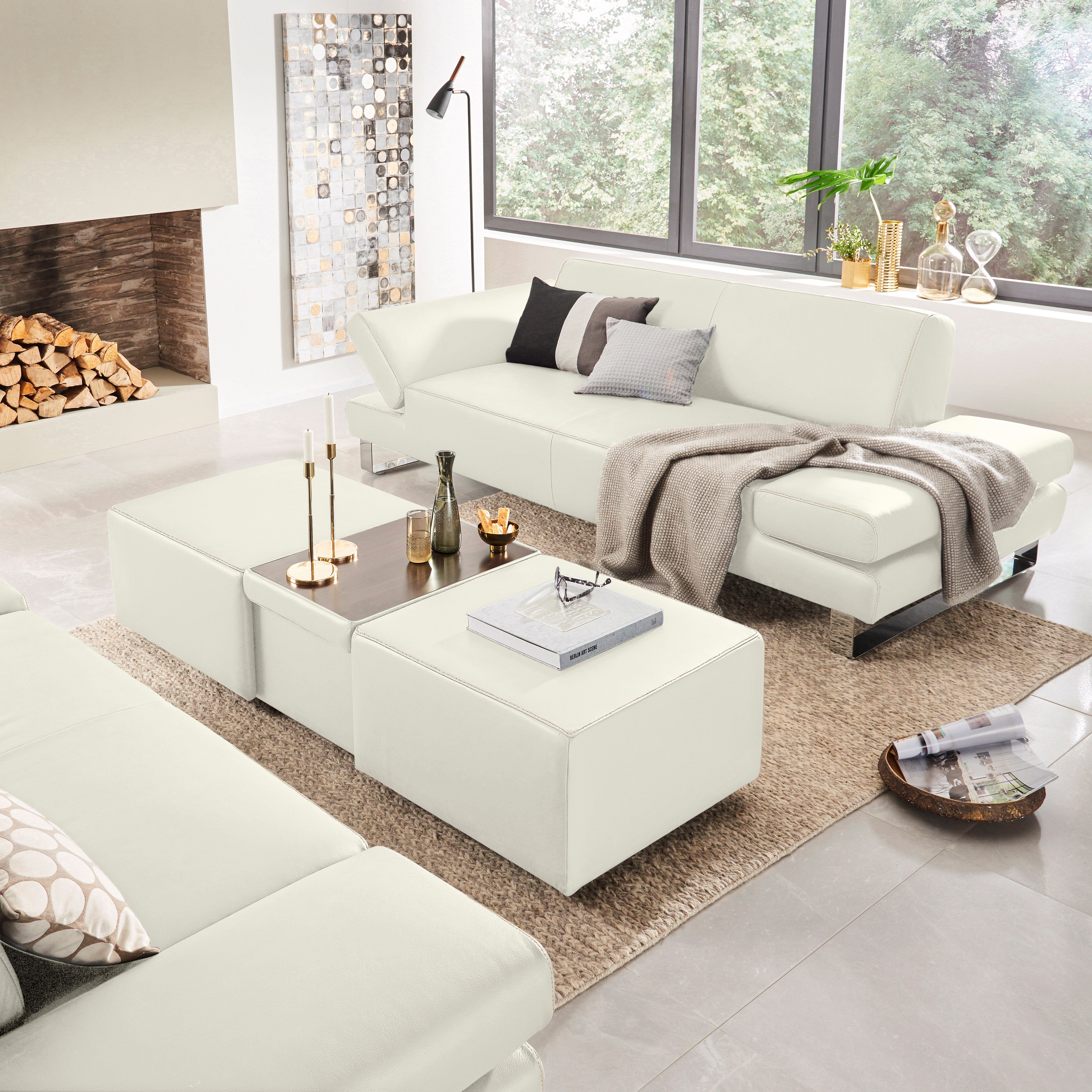 W.SCHILLIG 2-Sitzer taboo Designsofa mit hohem Sitzkomfort, mit Übertiefe, inklusive Armlehnenverstellung, mit Kontrastnaht