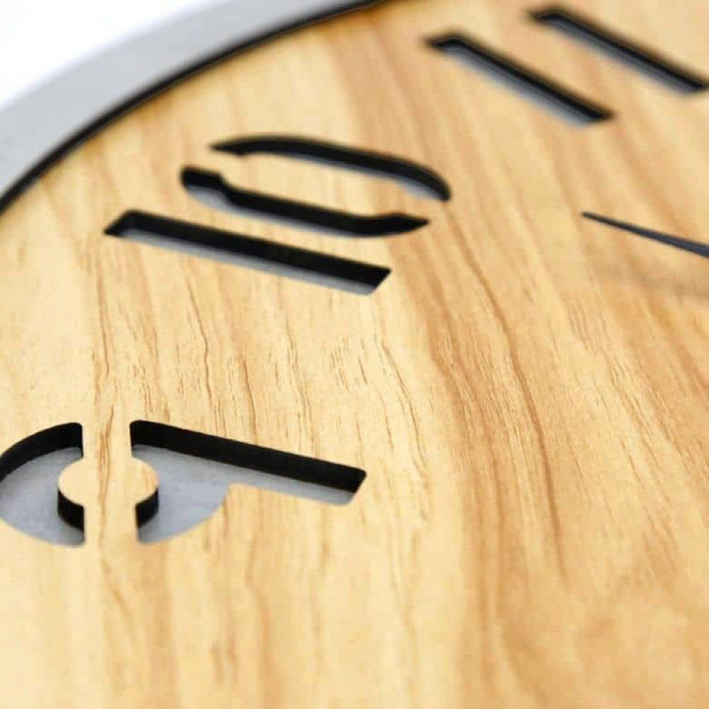 K&L Wall Art Wanduhr Große Vintage Holzuhr XXL Wanduhr aus Holz Betonoptik (lautloses Uhrwerk ohne Ticken)