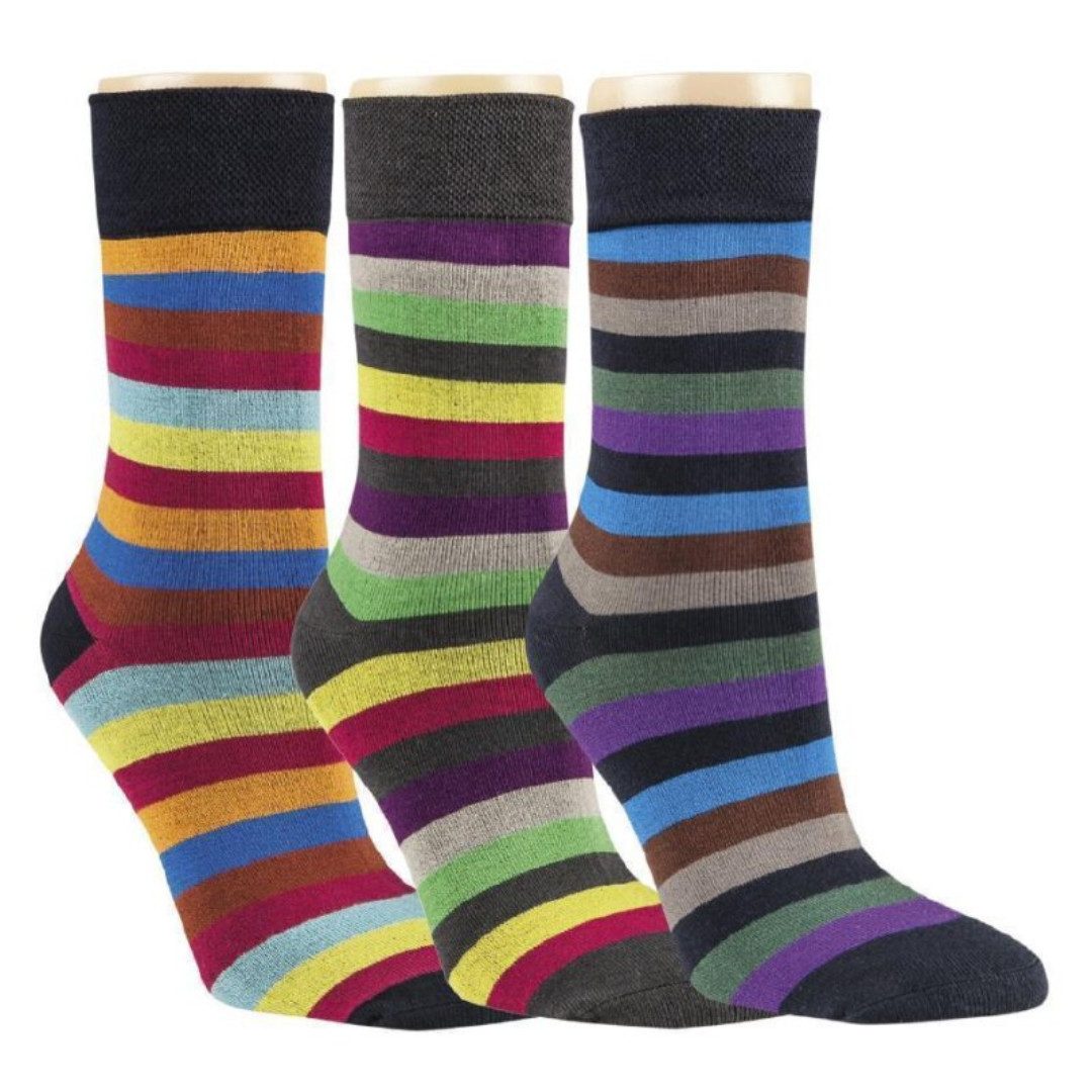 RS Harmony Basicsocken Bambus Viskose Socken Ringel 2 Softrand ohne Gummi Damen (3-Paar, 3 Paar)