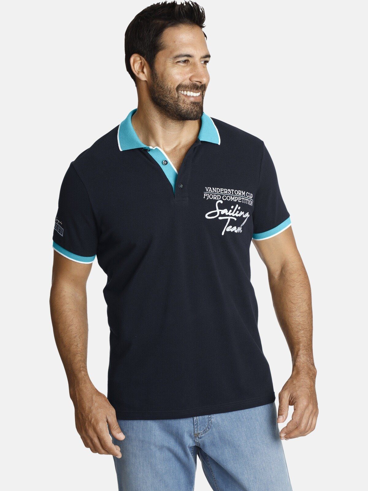 Jan Vanderstorm Poloshirt IWAR mit abgestimmten Kontrasten | Poloshirts