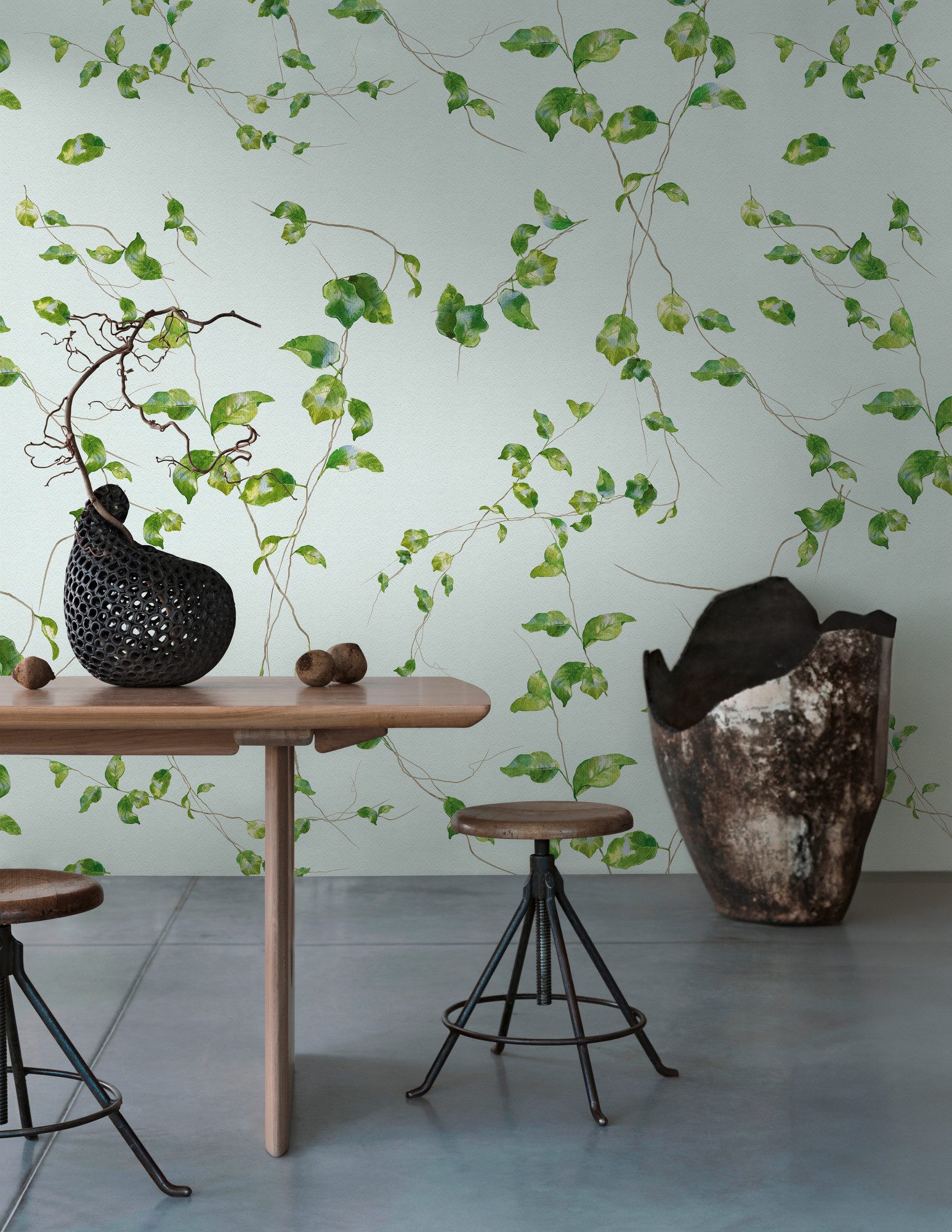 Fototapete THE WALL III Blätterranken Tapete Motivtapete Floral Blattmotiv
