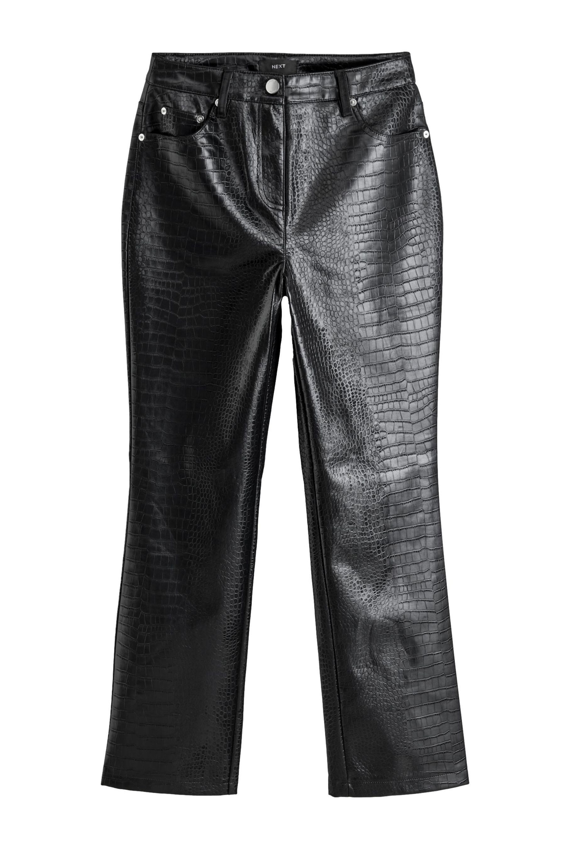 Lederimitathose Hose aus Kunstleder mit geradem Bein
