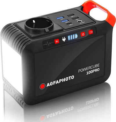 AgfaPhoto PPS100 Pro Tragbare Powerstation, 88,8Wh mit 230V 80W AC Steckdose Powerbank, Die mobile Steckdose