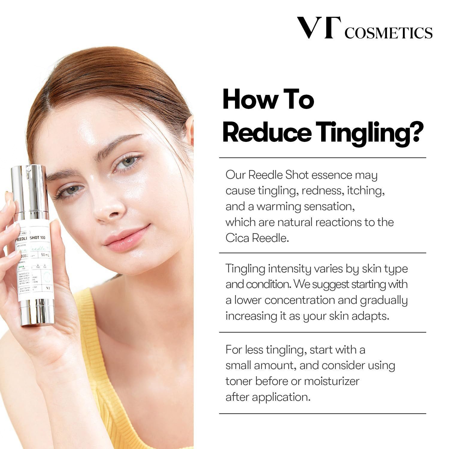 VT Cosmetics Feuchtigkeitscreme Reedle Shot 300 – Mikro-Nadel Gesichtsbooster für strahlende Haut - 50 ml, Serum, Tiefenwirksame Pflege, Cica Reedle™-Technologie, Mikronadel-Technologie, Hyaluronsäure