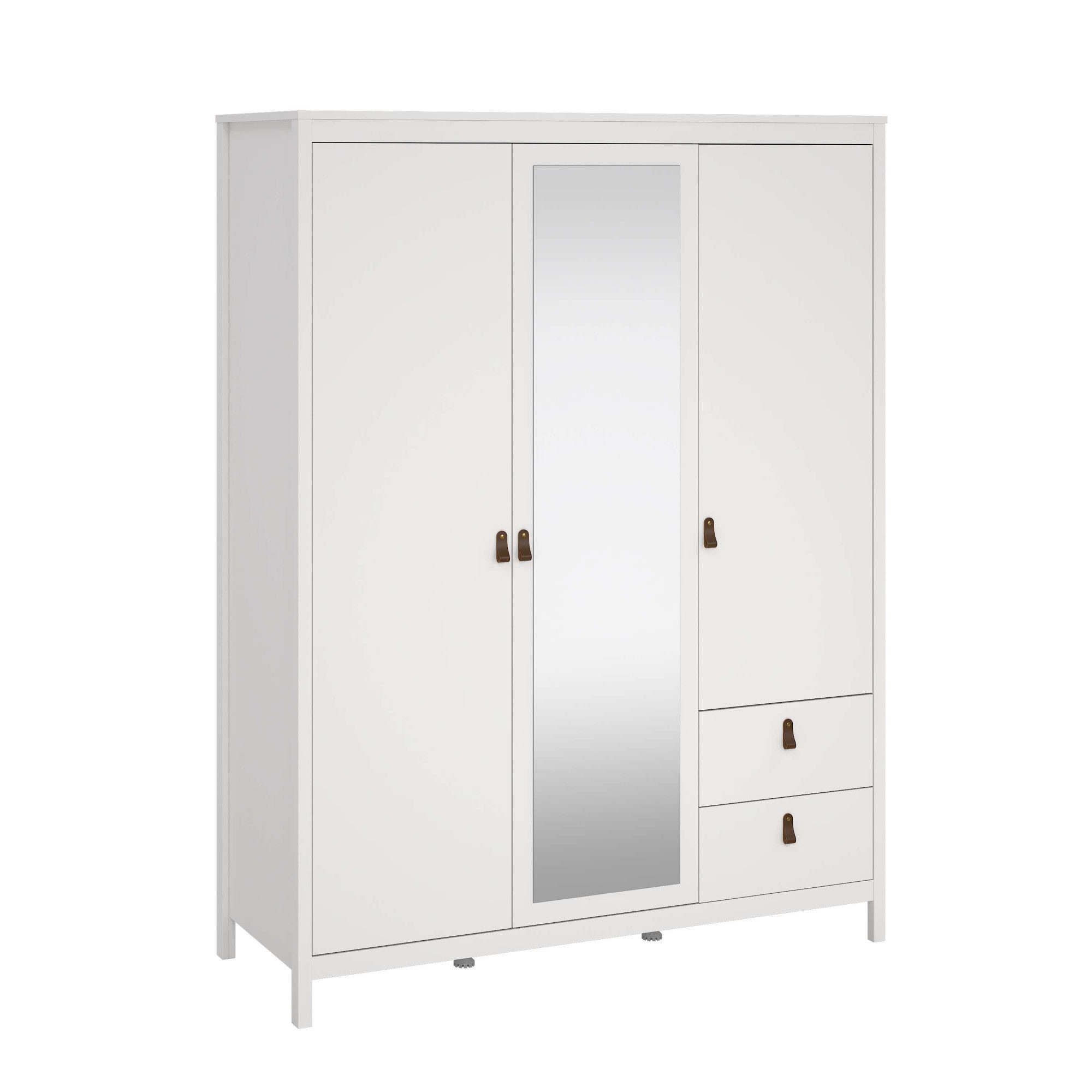 Home affaire Drehtürenschrank Madrid, Schrank, Kleiderschrank Skandinavisches Design, Wahlweise Leder- oder Metallgriffe, Spiegel. Reduzierter Preis € 499,99. Unverbindliche Preisempfehlung € 542,45