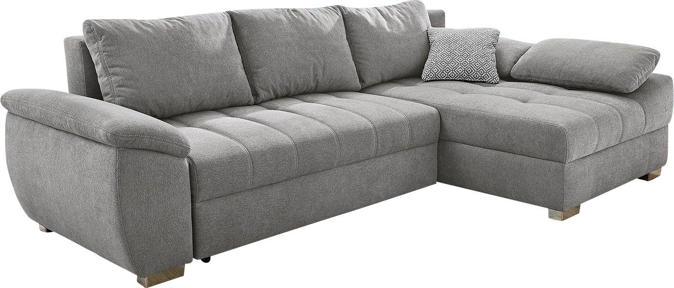 Jockenhöfer Gruppe Ecksofa Alster L-Form, B: 268 cm, mit Bettfunktion, Bettkasten & Zierkissen