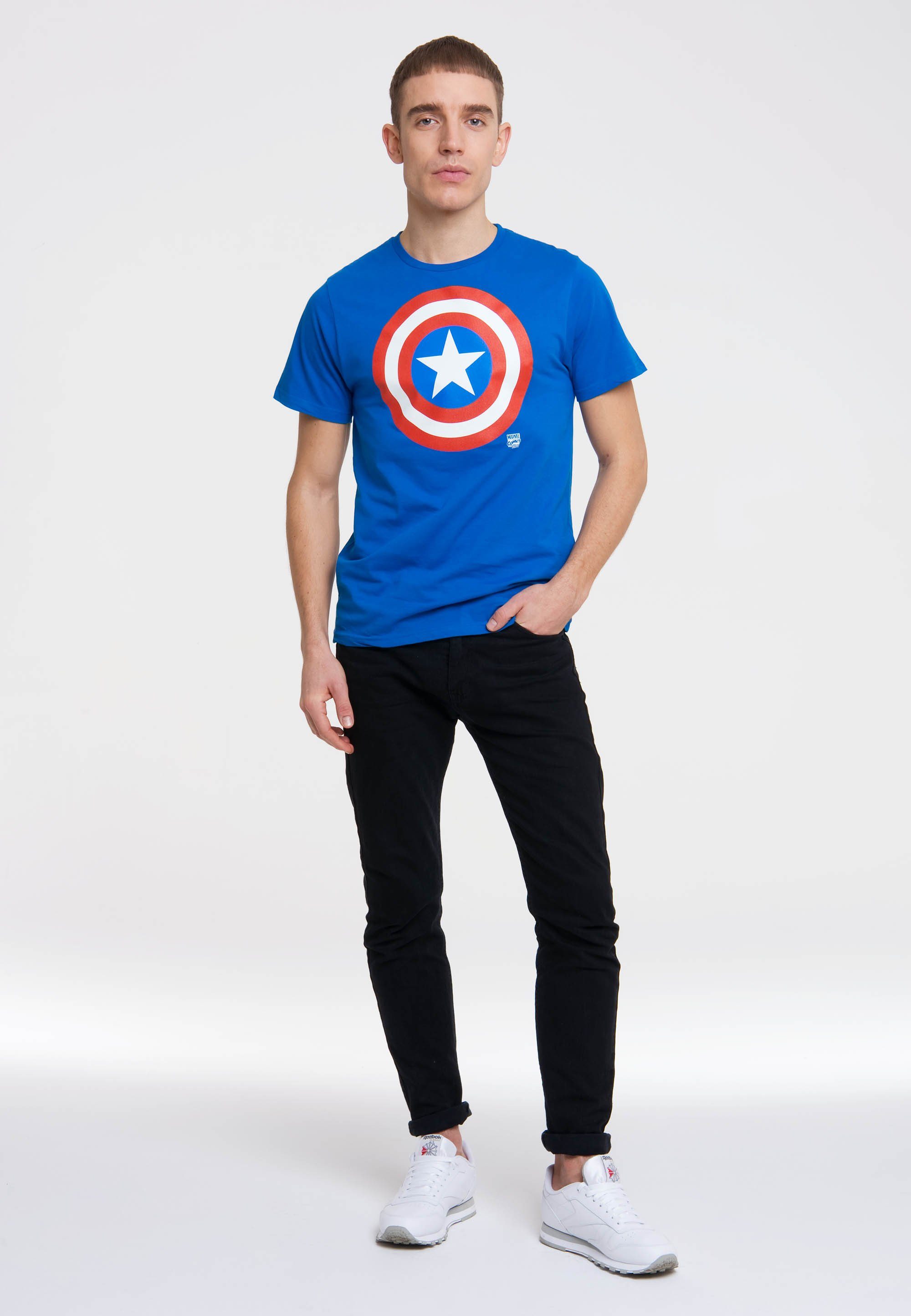 Marvel Logo - LOGOSHIRT Captain T-Shirt mit America-Logo Captain America