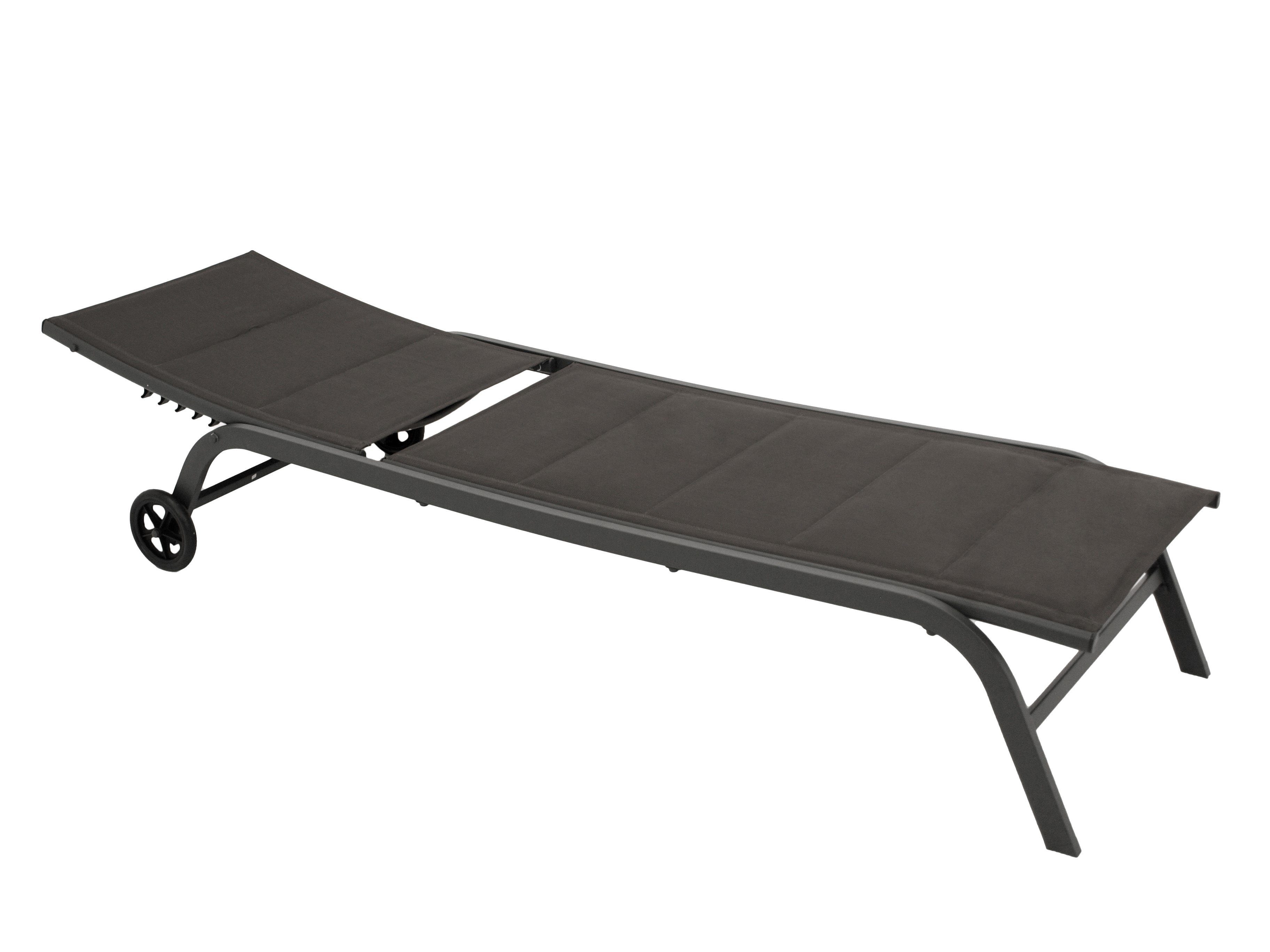 DEGAMO Rollliege RIVA, Metall anthrazit, Bezug Kunstgewebe gepolstert grau, verstellbar
