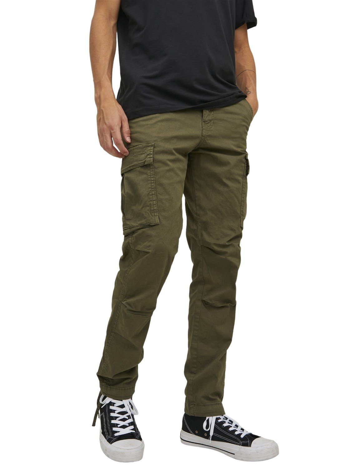 Jack & Jones Cargohose JPSTACE JJTUCKER mit Stretch Olive Night SOLID 12216664