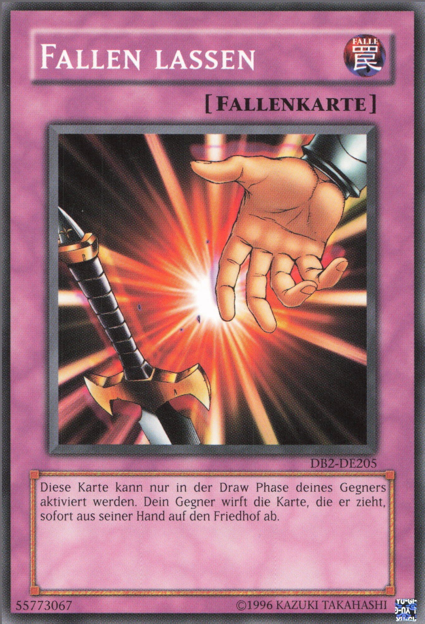 ReCollectibles Sammelkarte YuGiOh Karte Fallen lassen deutsch, YuGiOh! Karte DB2DE205 Common
