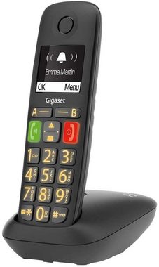 Gigaset E 290 Duo Schnurloses Telefon mit großen Tasten großes Display schwarz Festnetztelefon