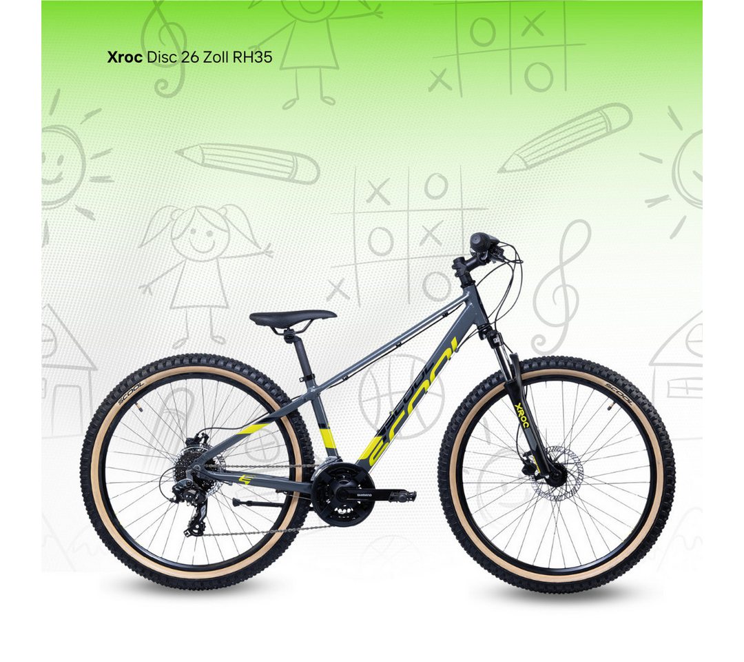 Thumbnail - S’COOL Jugendfahrrad Xroc disc 26 Zoll, Jugendfahrrad, Mountainbike, 24 Gang, Rahmenhöhe 35,40,45