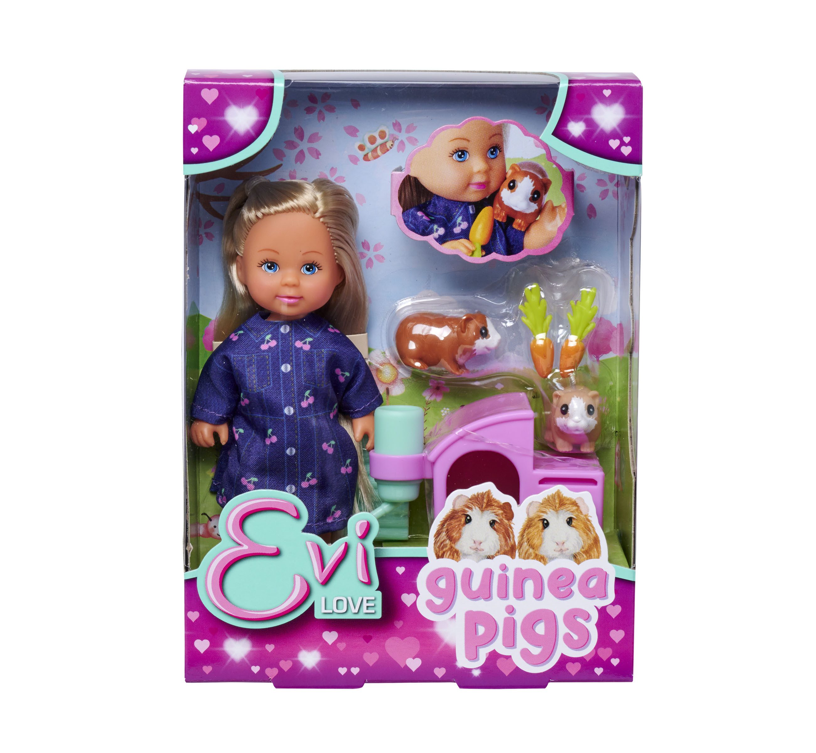 Simba Dickie Anziehpuppe Puppe Evi LOVE Guinea Pigs mit Häuschen Trinkflasc günstig online kaufen