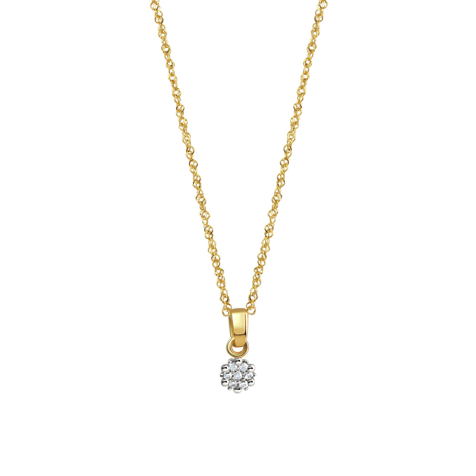 Fascination by Ellen K. Kette mit Anhänger 375 Gelbgold mit Zirkonia weiß 4 günstig online kaufen