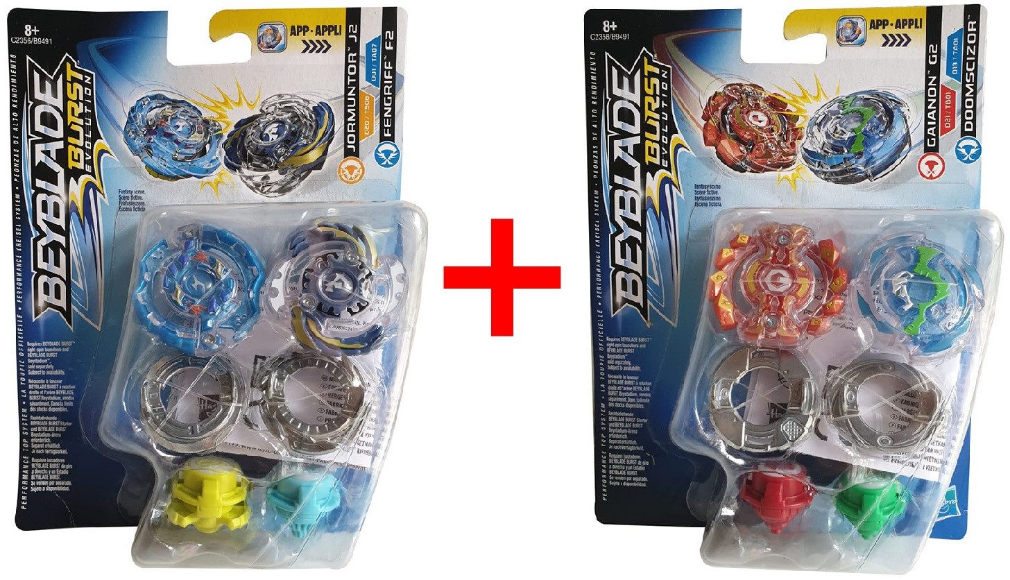 Beyblade Speed-Kreisel 2 x Kreisel-Doppelset: Beyblade Burst Evolution C2356 Jormuntor J2 + F