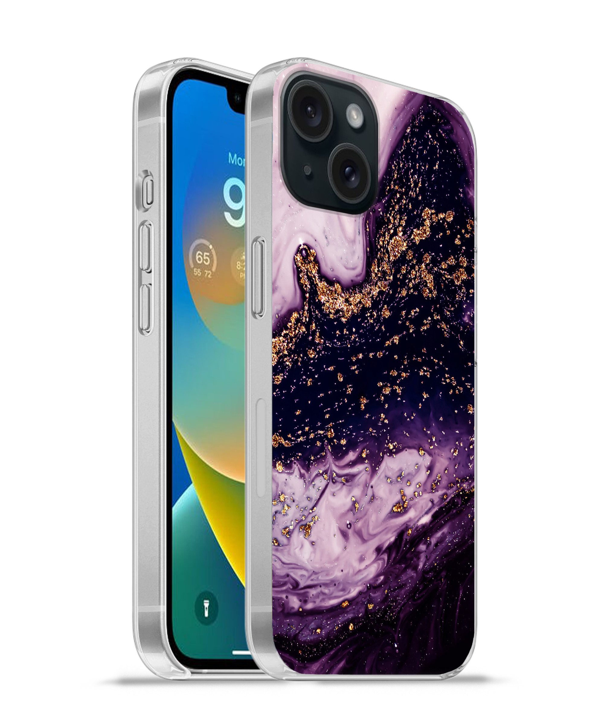 MuchoWow Handyhülle für Apple iPhone 15 Marmor - Gold - Naturstein, Smartphone-Bumper, Print, Handy Schutzhülle Dünn