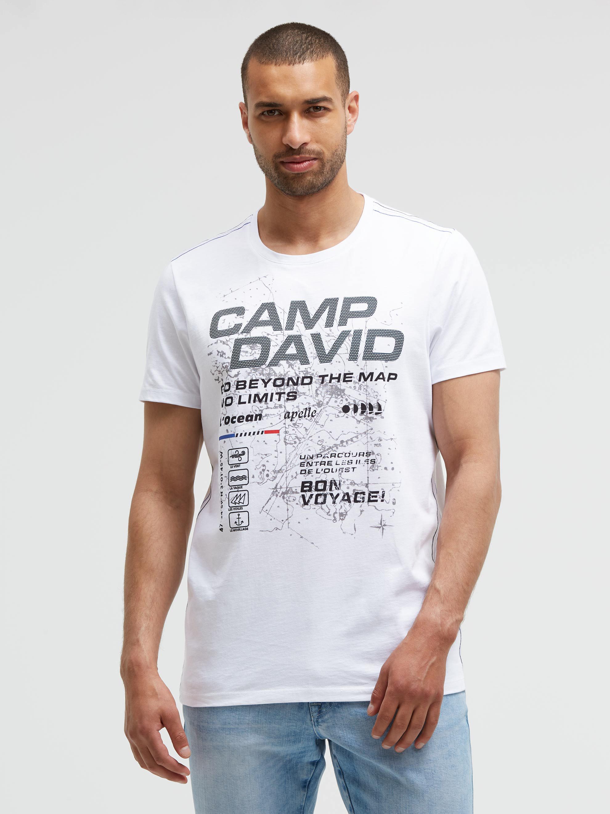 CAMP DAVID Rundhalsshirt mit Kontrastnähten