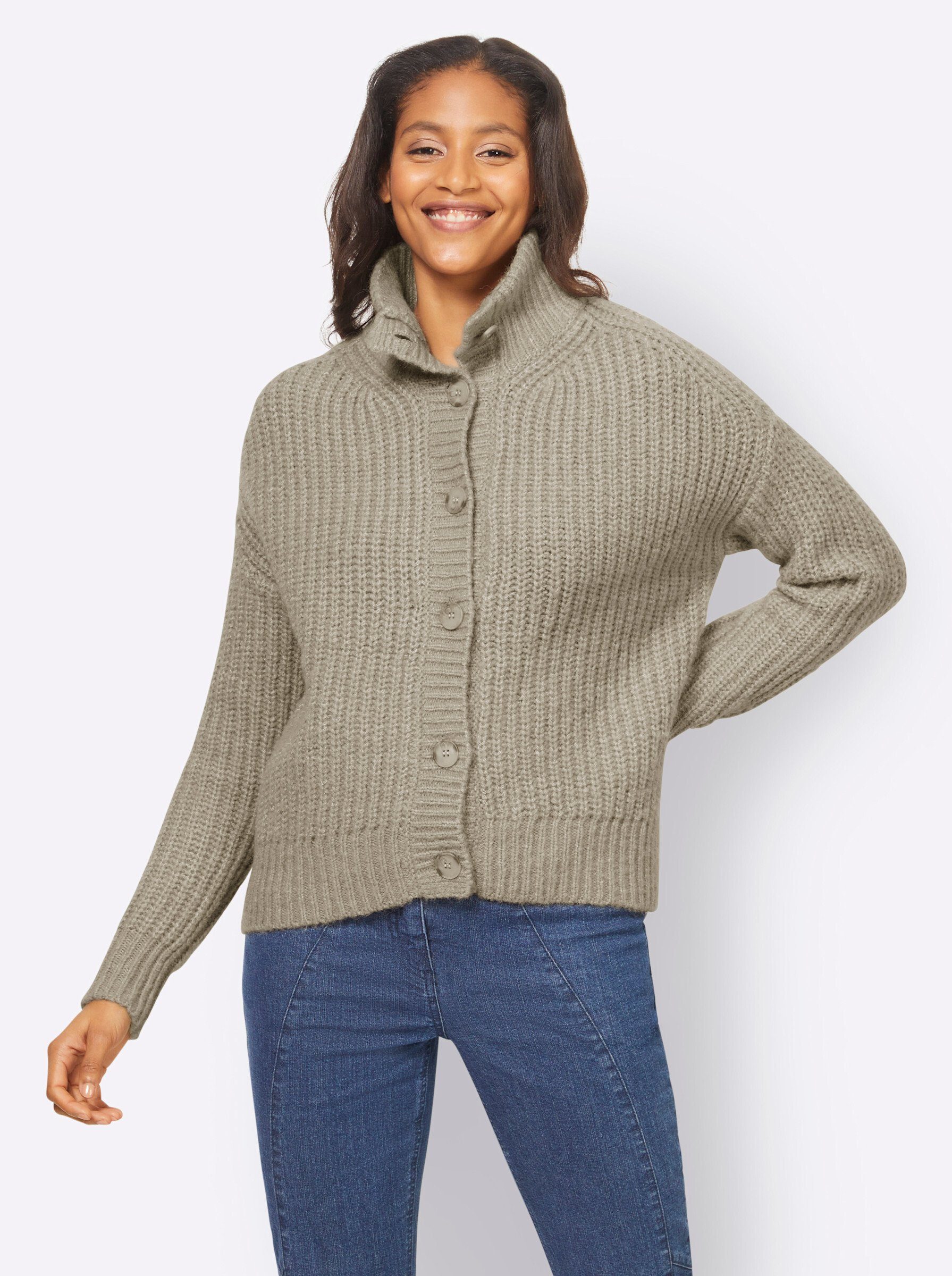 heine Strickjacke Strickjacke Langarm