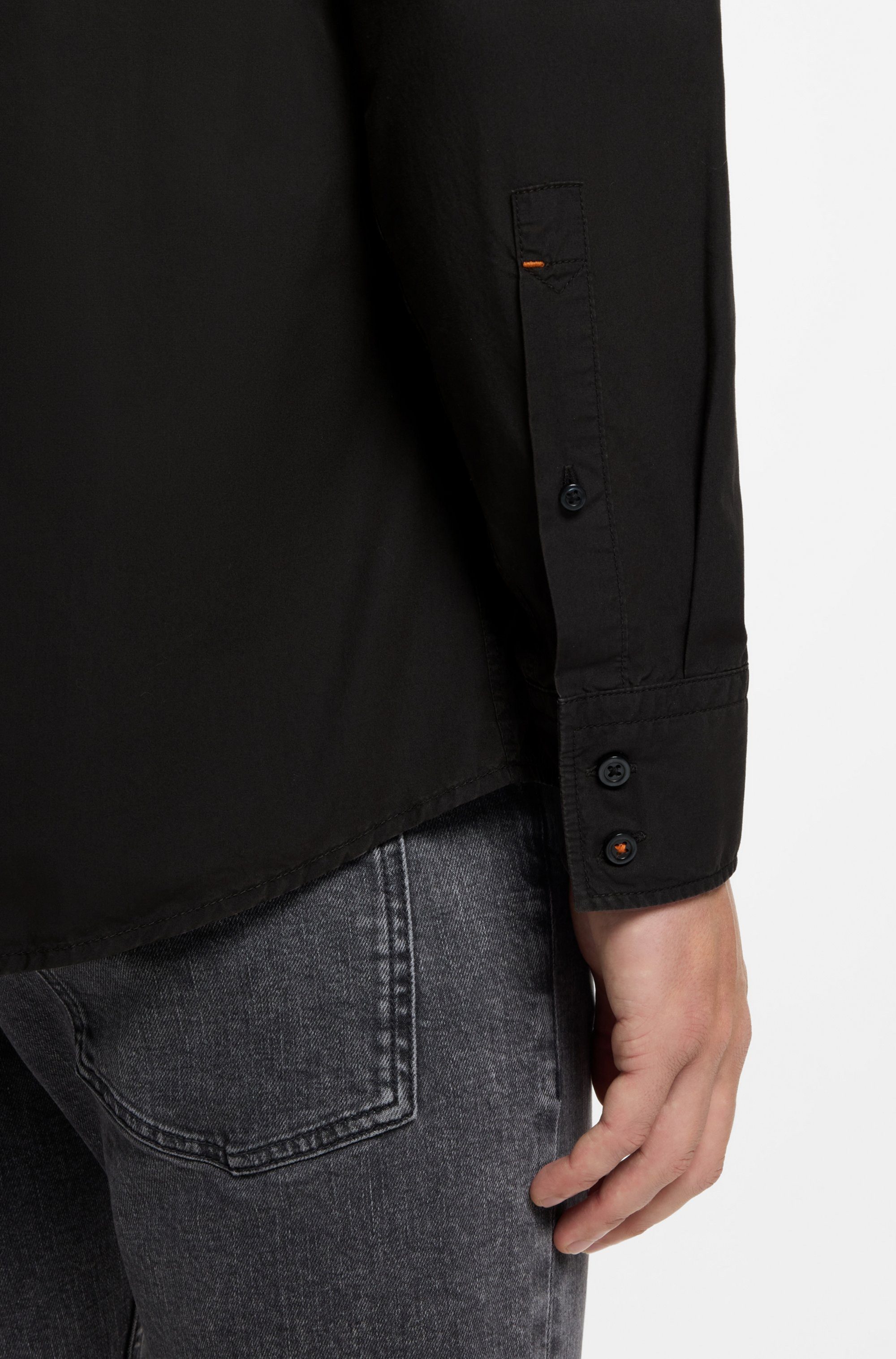 BOSS ORANGE Langarmhemd Relegant Regular Fit Baumwolle mit BOSS Stickerei und klassischem Kent Kragen