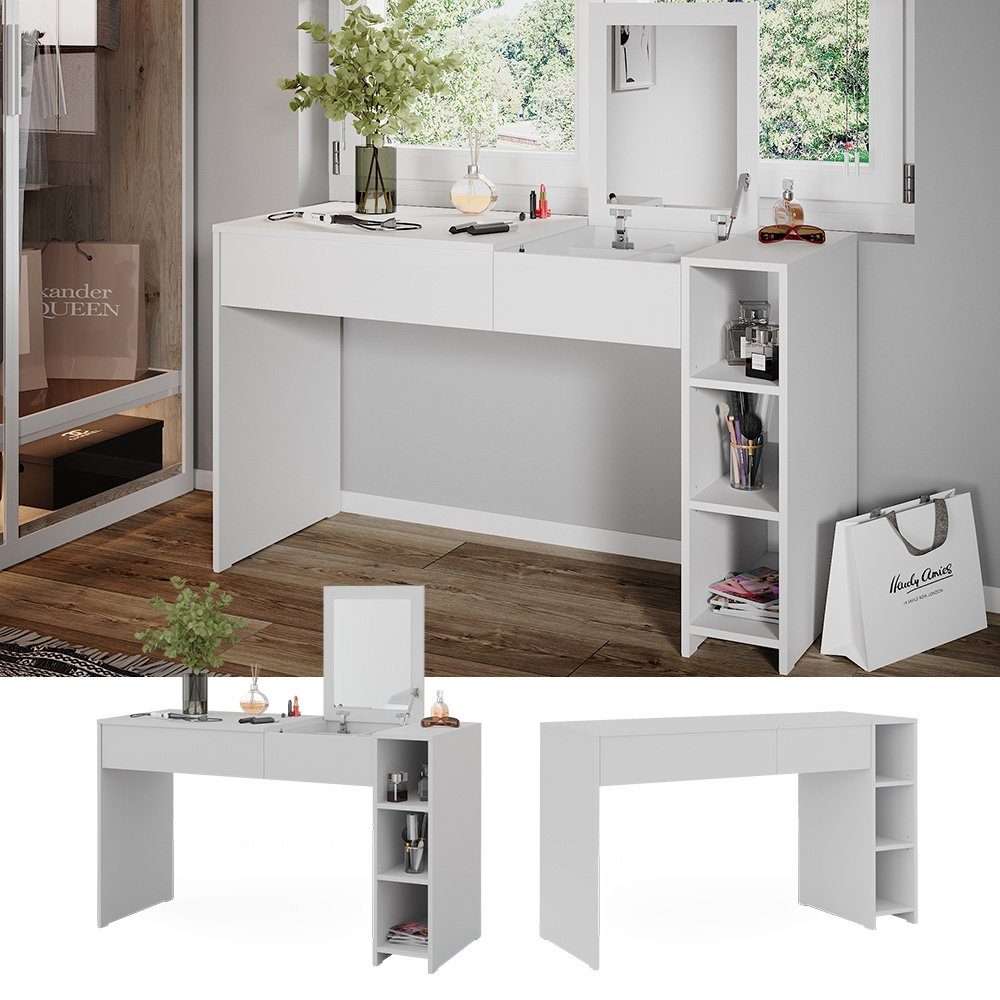 Vicco Schminktisch Kira, Weiß, 129.6 cm günstig online kaufen