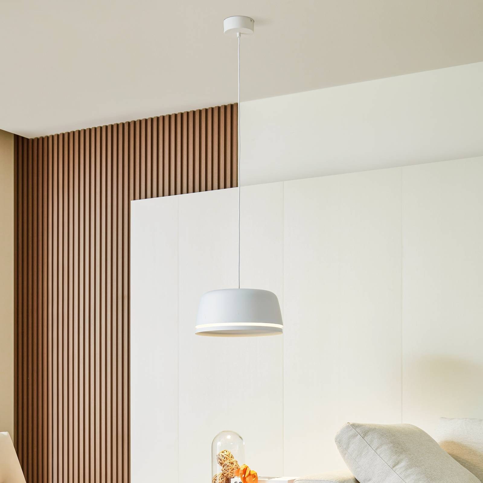 Lucande Hängeleuchte Faelinor, LED, Metall, Weiß warmweiß IP20, LED 10,5 W gesamt, warmweiß