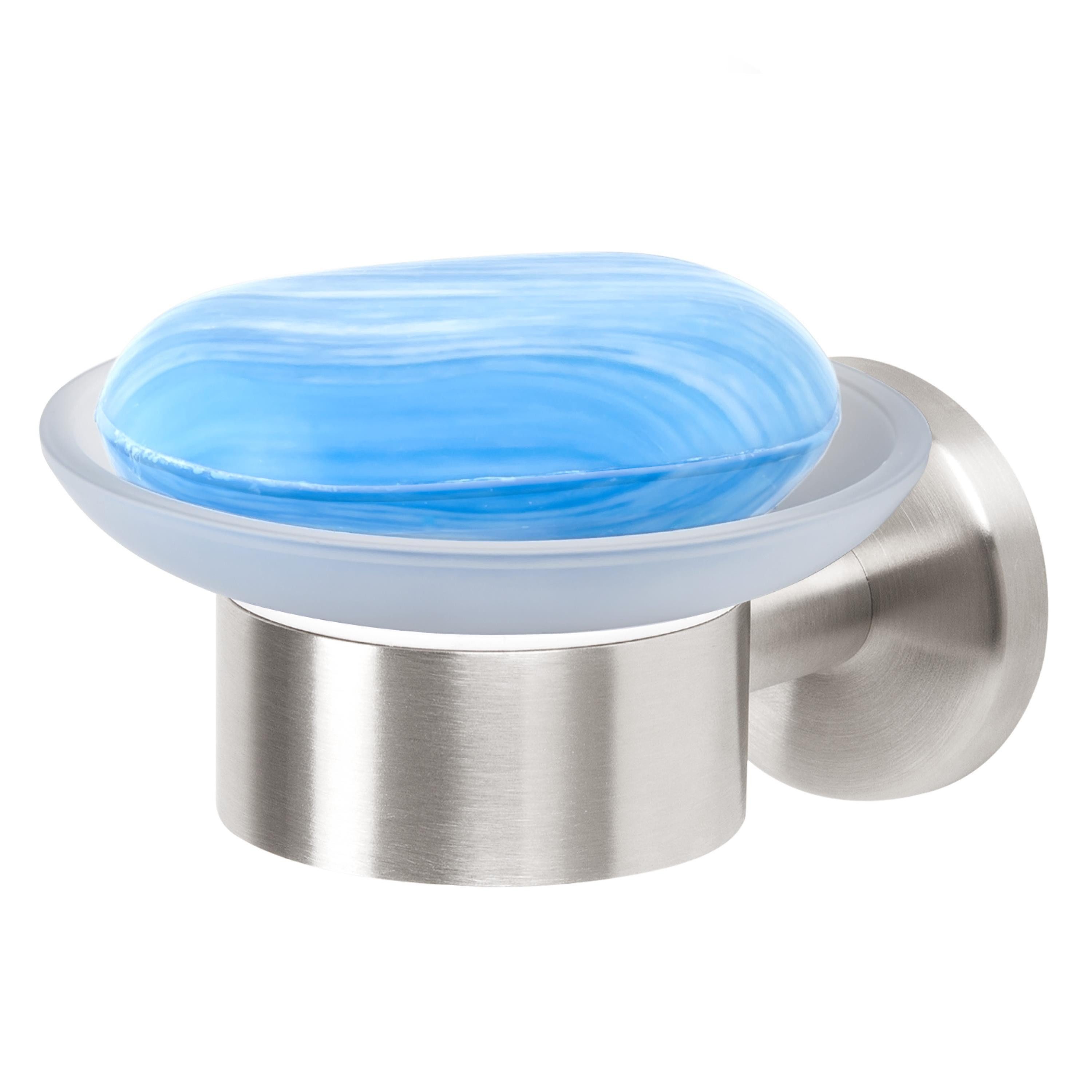 bremermann Seifenschale Bad-Serie PIAZZA - aus Glas und Edelstahl, matt