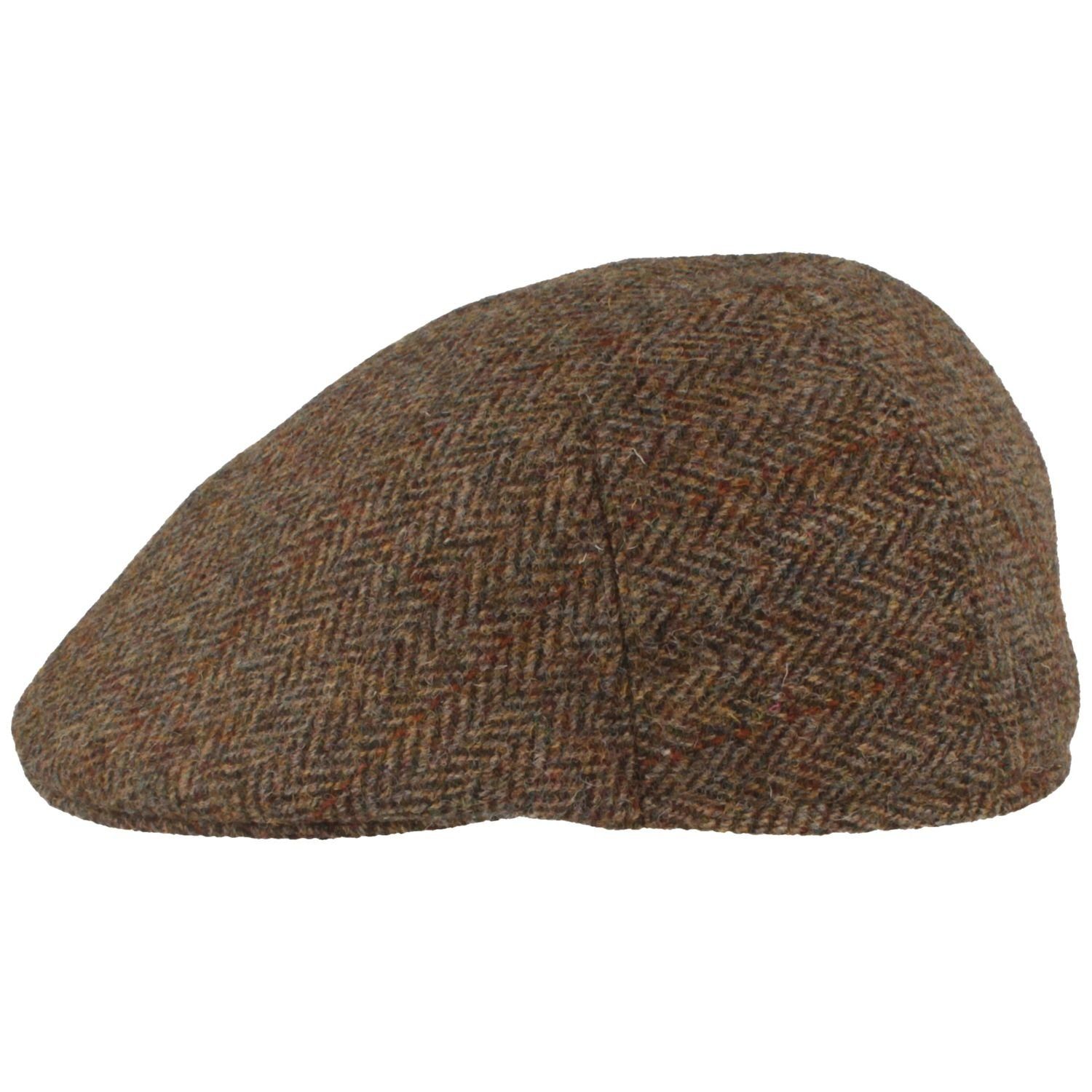 Breiter Schiebermütze Harris-Tweed knautschbare Flatcap Schirmmütze günstig online kaufen