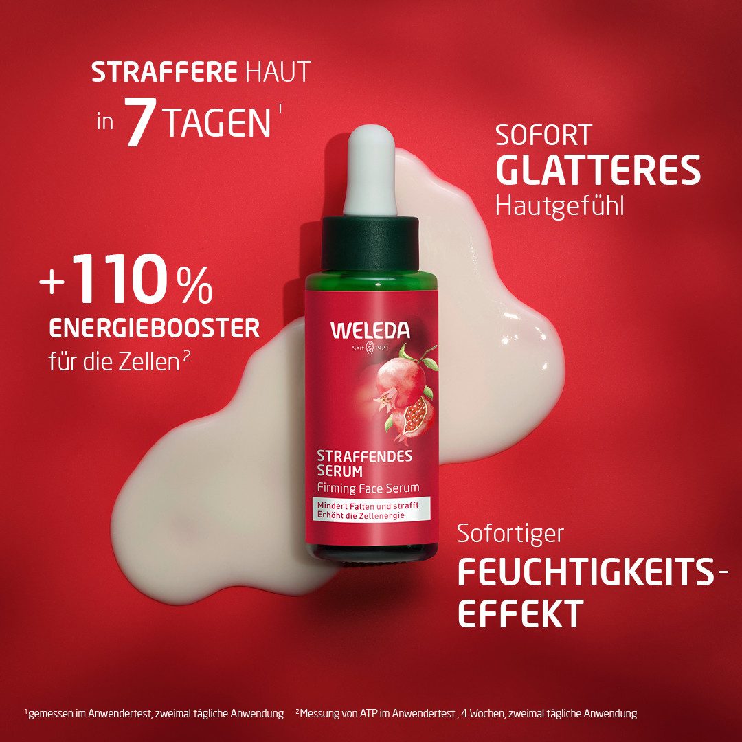 WELEDA Gesichtsserum STRAFFENDES SERUM GRANATAPFEL & MACA-PEPTIDE, spendet Feuchtigkeit & verbessert die Elastizität