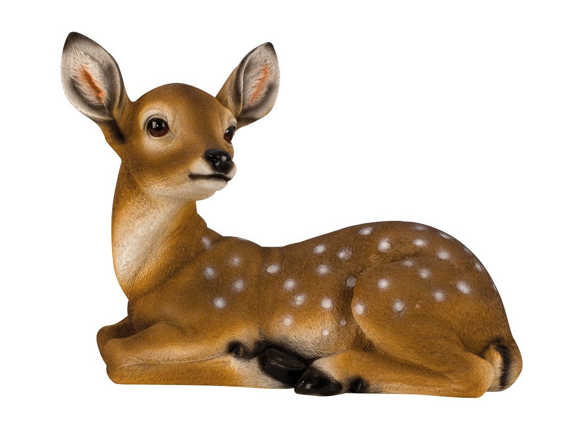 Geschenkestadl Tierfigur Rehkitz Figur liegend naturgetreu Deko Tierfigur 34 cm (Rehkitz), naturgetreu gestaltet