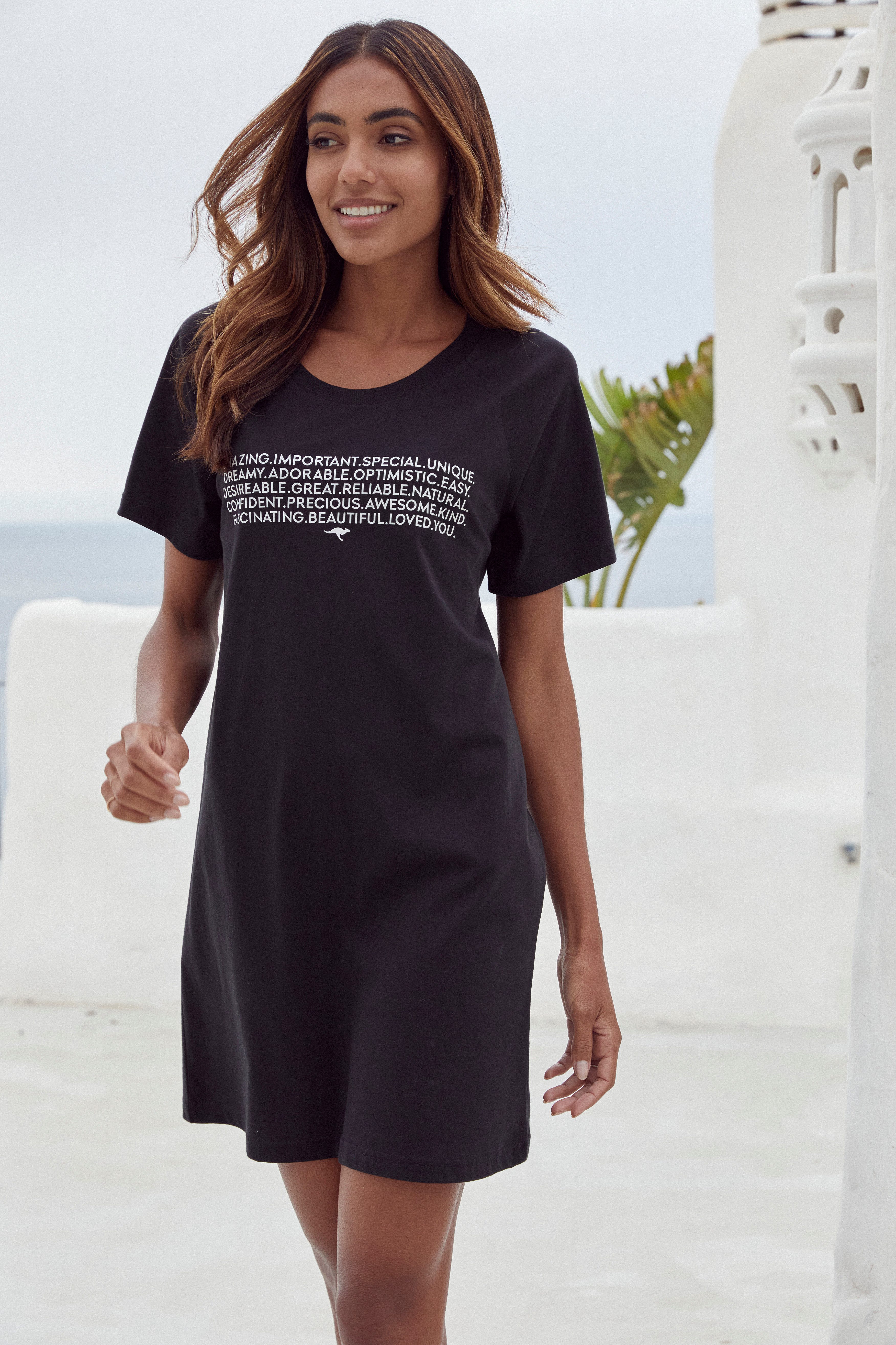 KangaROOS Bigshirt mit Slogan-Frontdruck