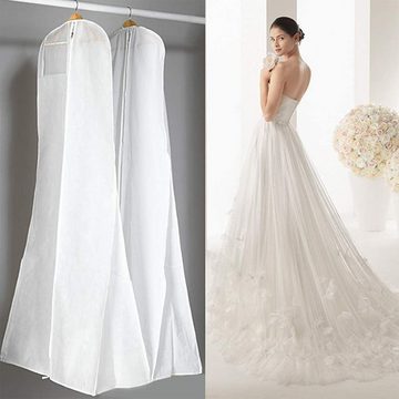Lubgitsr Kleidersack Brautkleidhülle Kleidersack Schutzhülle Durchsichtig Weiß 180x80cm (1 St)
