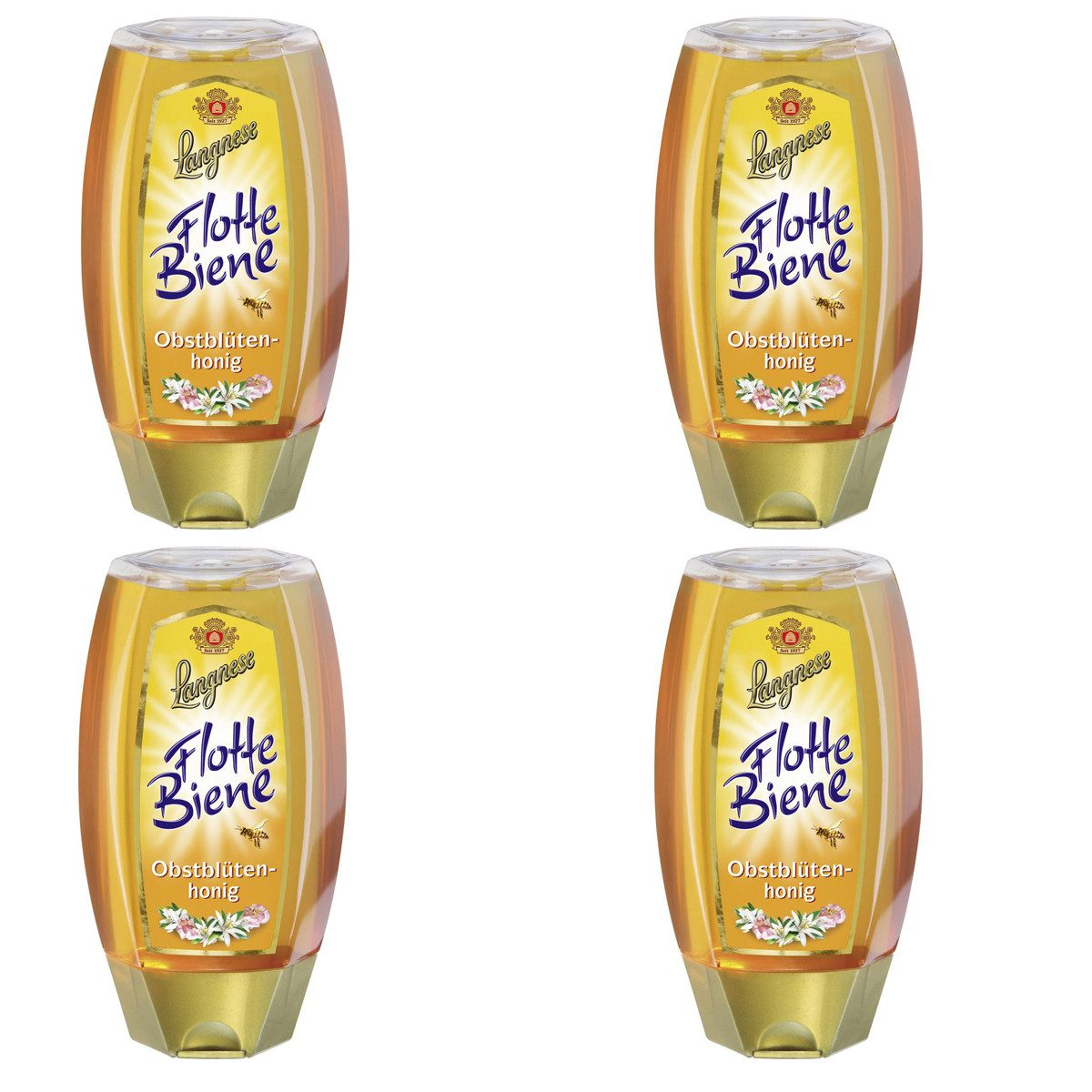 Langnese Honig, Langnese Flotte Biene Obstblütenhonig mild und süß 250g 4er Pack