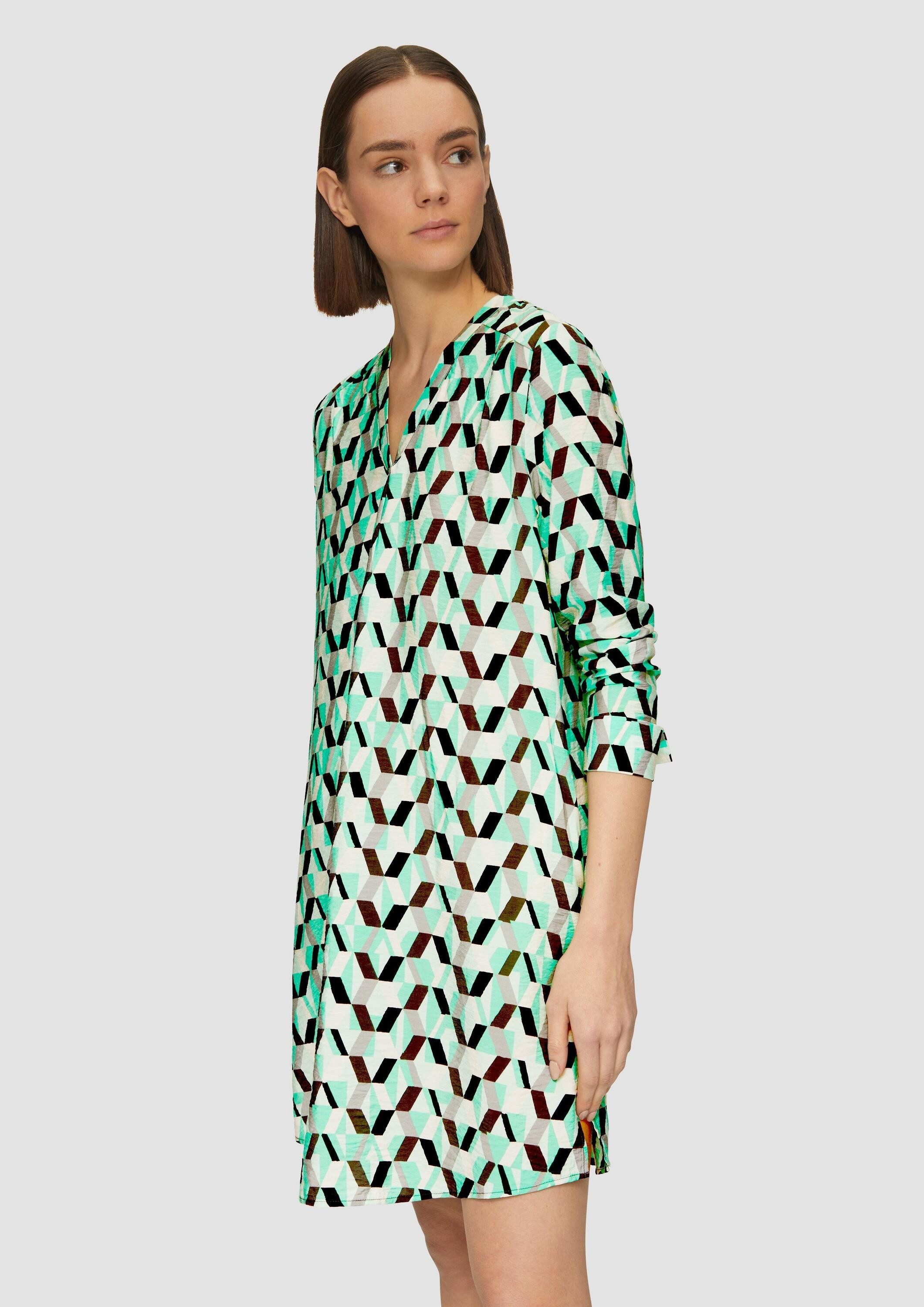 s.Oliver Minikleid Kleid Gemustertes Kleid mit günstig online kaufen