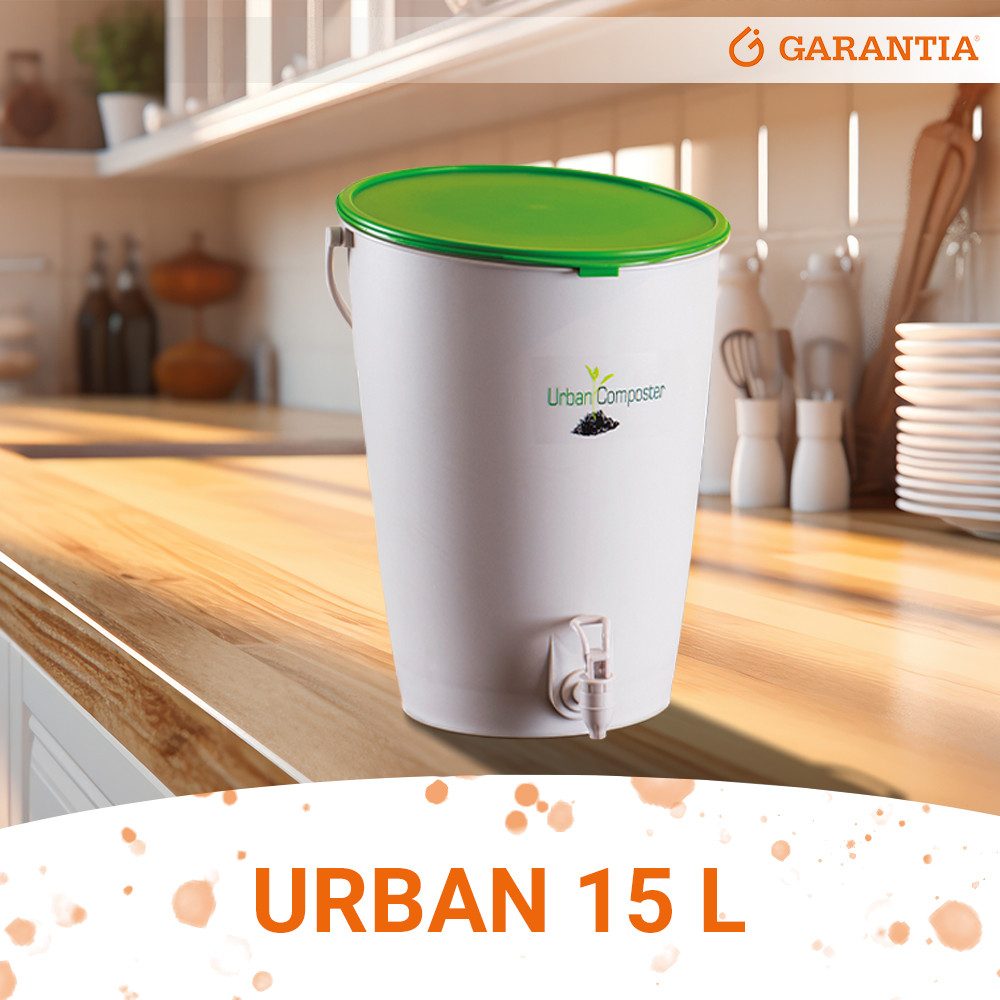 GARANTIA Müllbeutel Urban Komposter 15 Liter grün, inkl. Deckel und Kompostspray