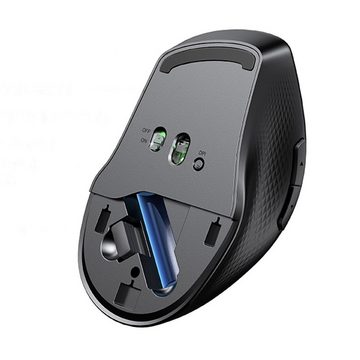 UGREEN MU101 ergonomische Bluetooth / 2,4 GHz Maus, Weiß ergonomische Maus (Bluetooth, Wireless, kabellos, DPI : 1000 / 1600 / 2000 / 4000, ergonomisch)