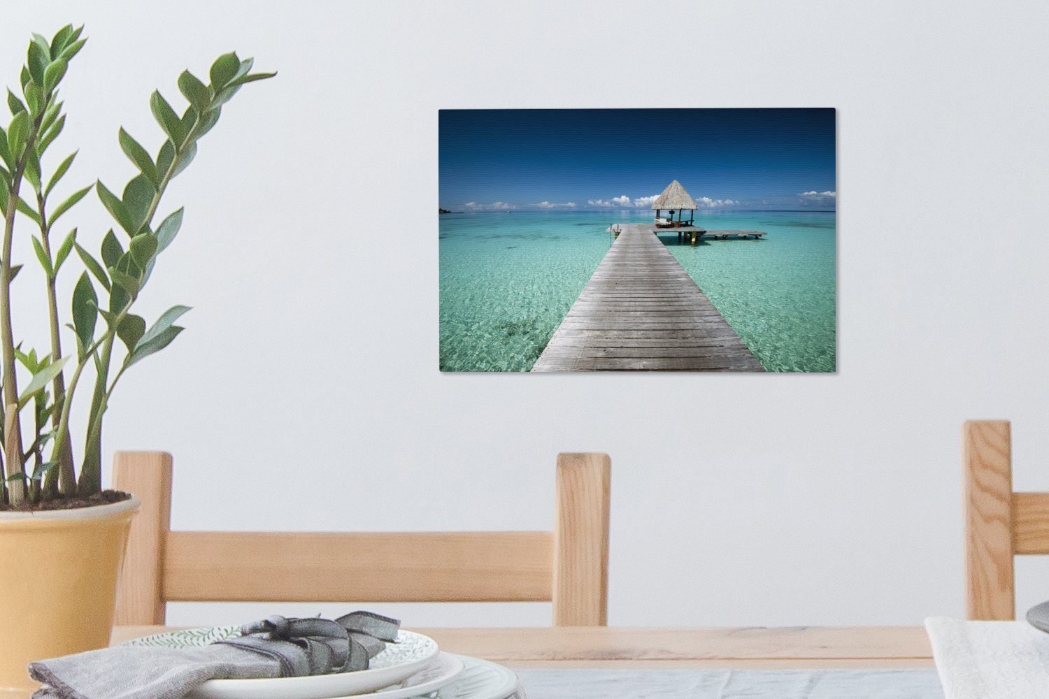 Französisch-Polynesien, in OneMillionCanvasses® cm Aufhängefertig, Wanddeko, (1 Steg Leinwandbilder, 30x20 Leinwandbild Wandbild St),