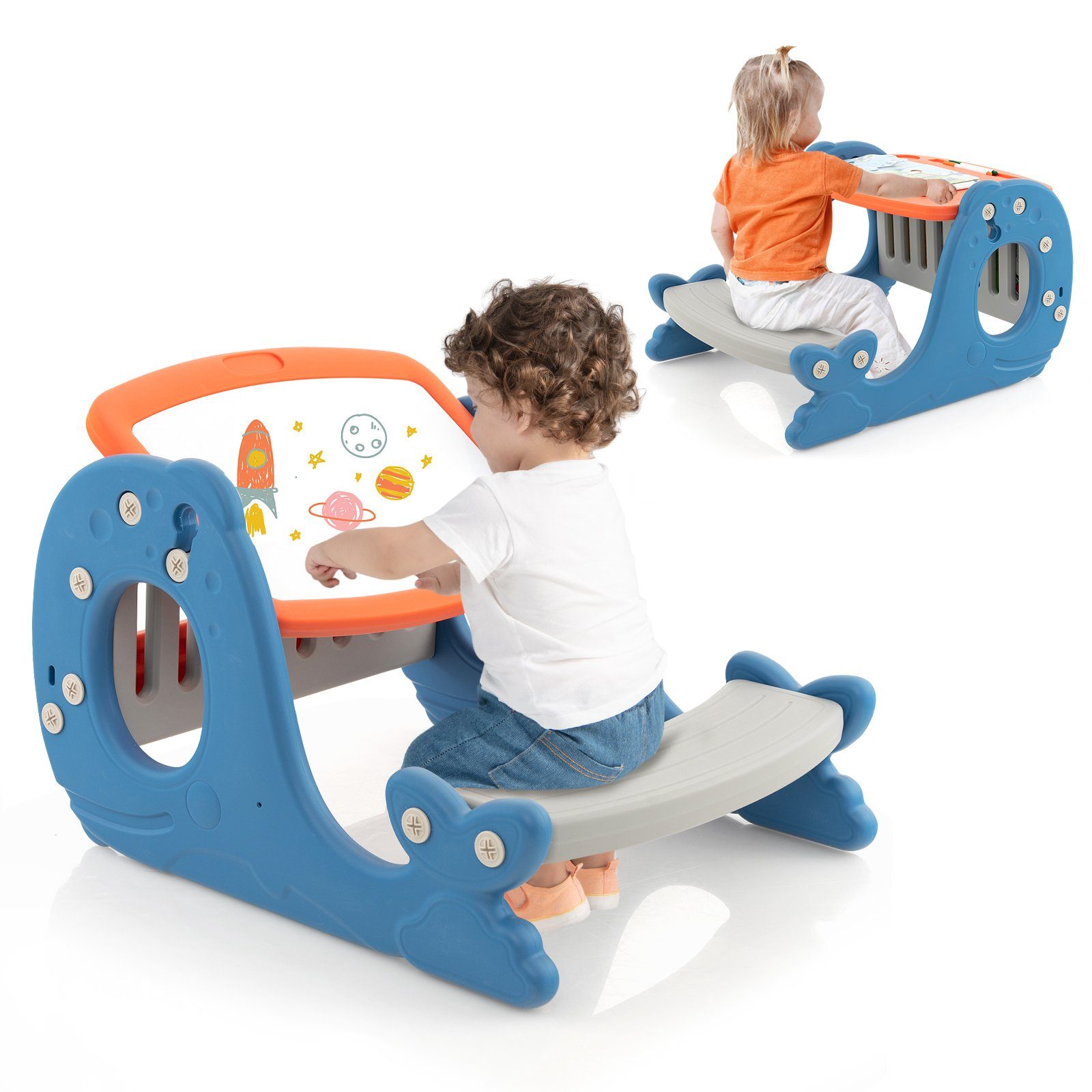 COSTWAY Spieltisch Kinderstaffelei, 4 in 1 günstig online kaufen