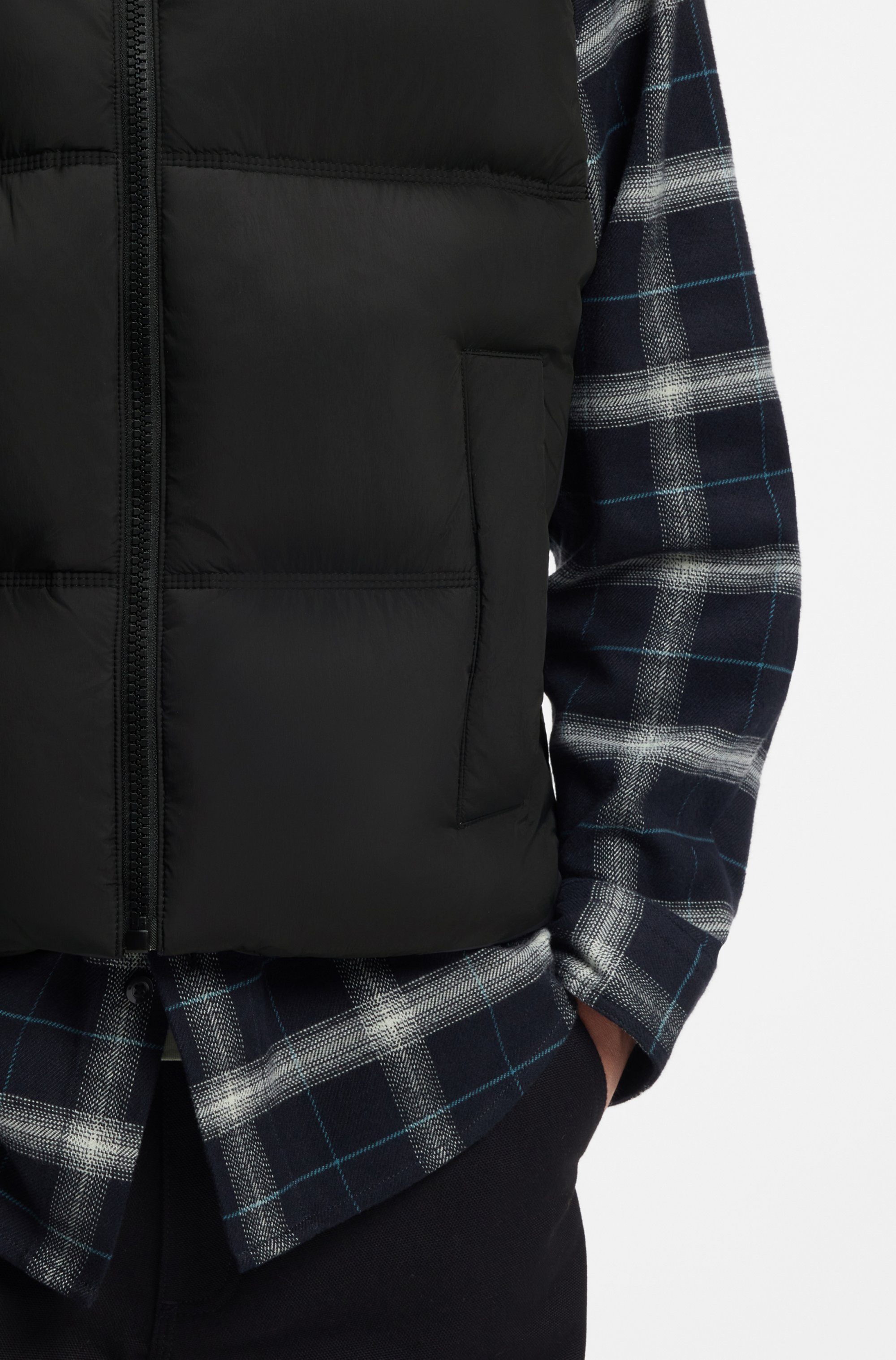 HUGO Blue Steppweste Bodolino Stehkragen, relaxed fit, wattiert