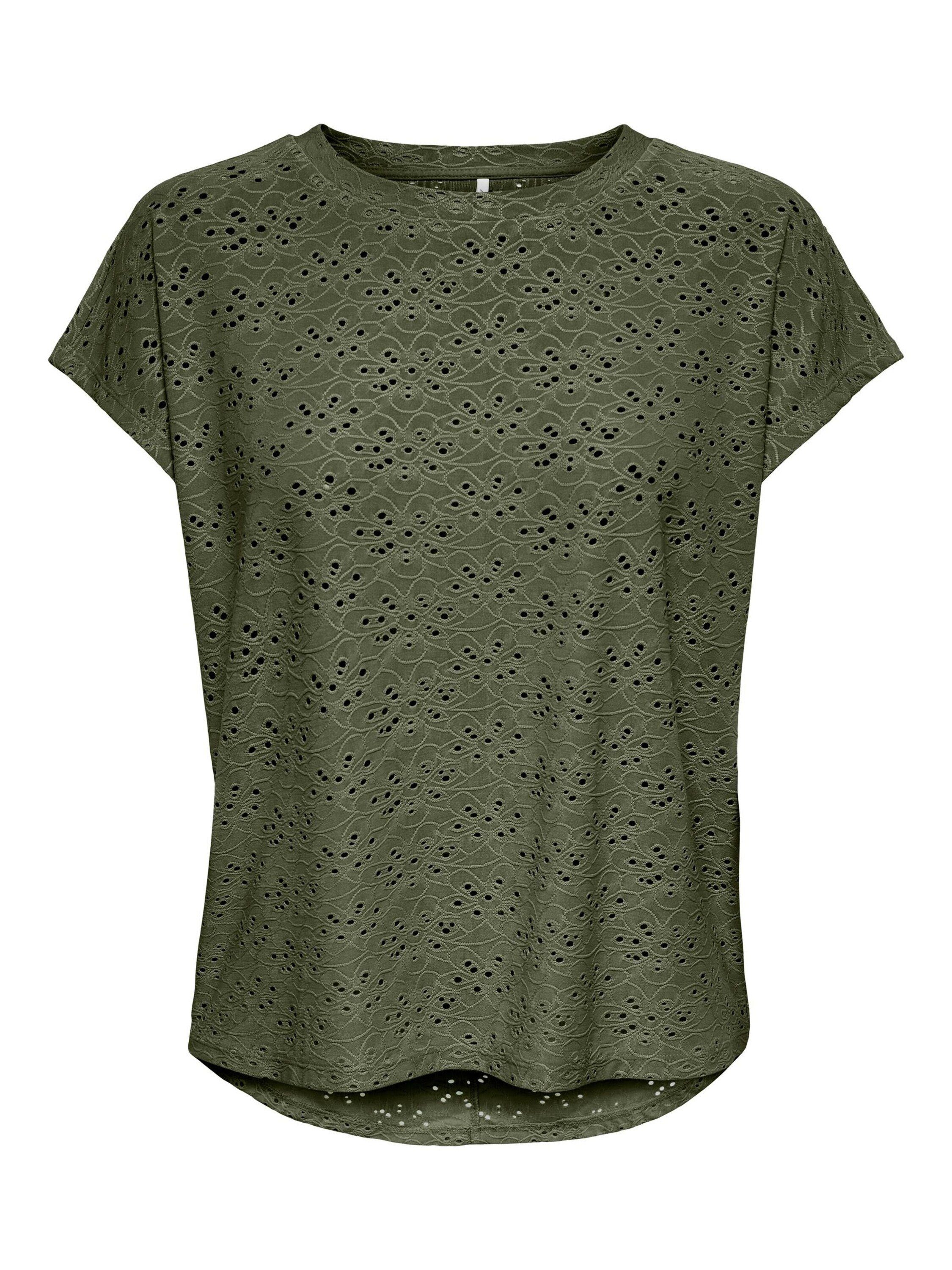 ONLY T-Shirt Milla (1-tlg) Lochmuster günstig online kaufen