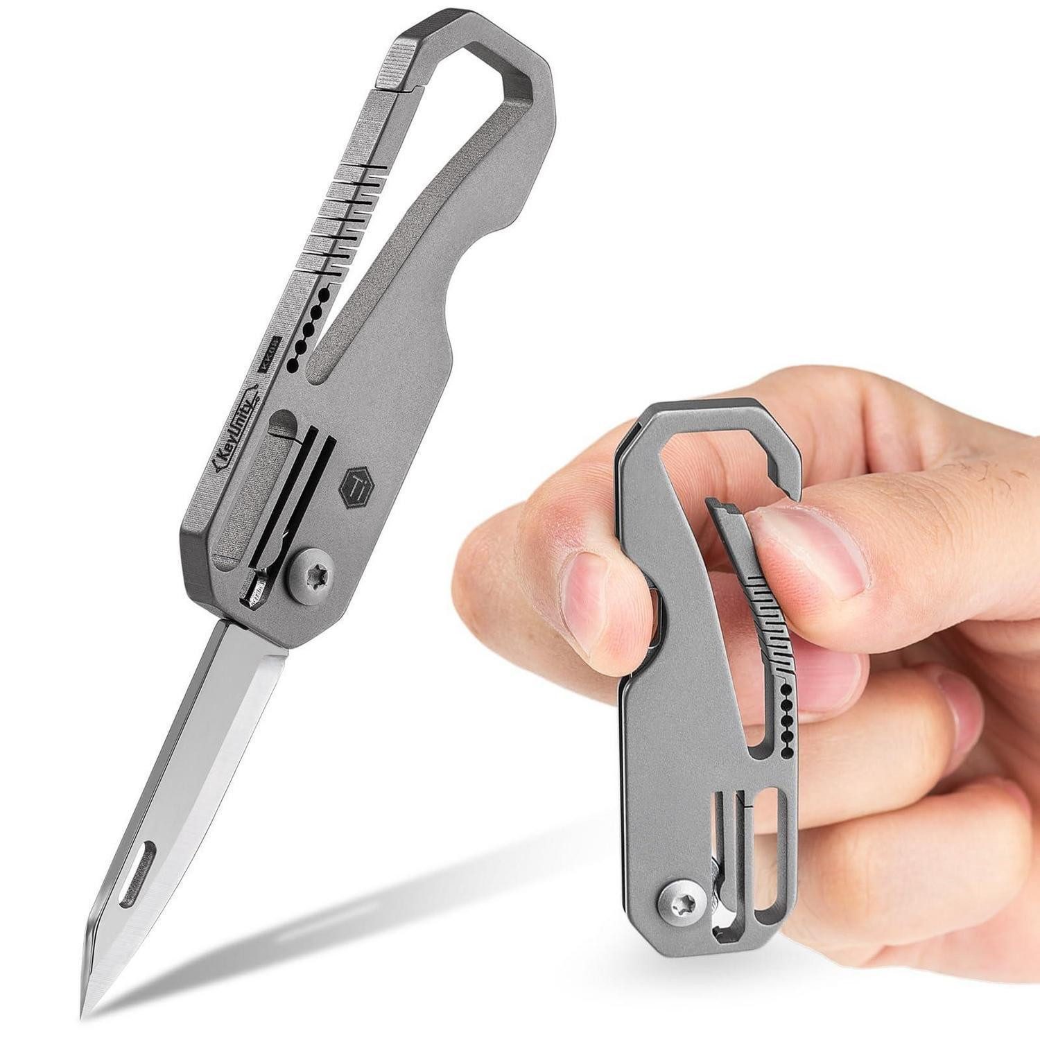 LuxusKollektion Allesschneider Mini Klappmesser Titan Schlüsselanhänger Leicht