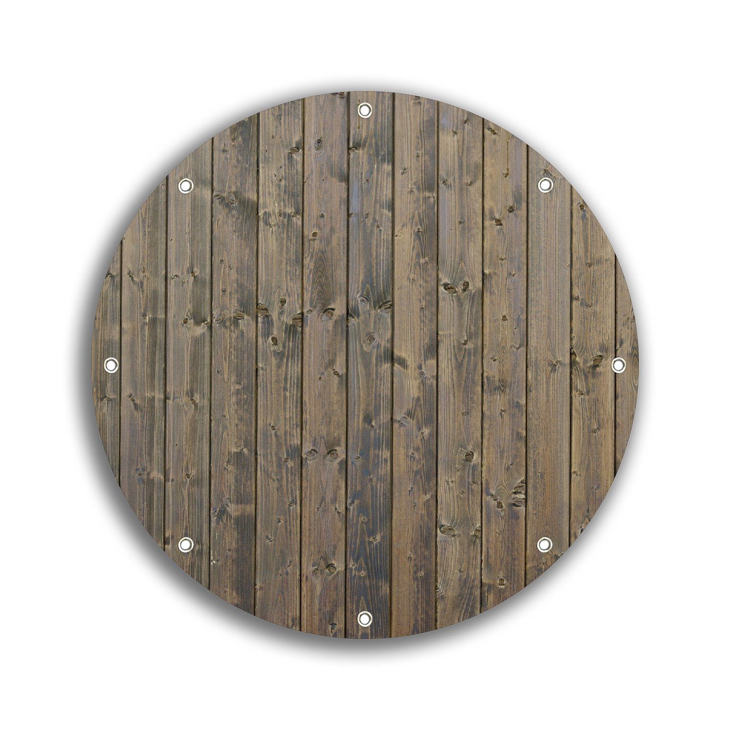 Wallario Sichtschutzzaunmatten Holzpaneelen in grau braun - Holzmuster mit Maserung, rund