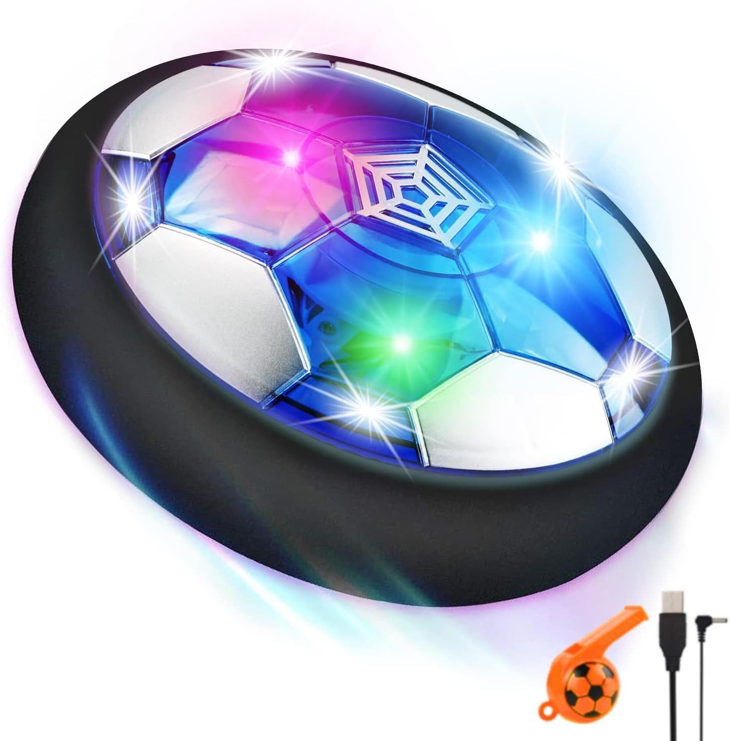 POPOLIC Spielball LED Wiederaufladbar Indoor Fußball, Hover Ball (Air Power- Fussball Geschenke), Kinderspielzeug Kinder Spielzeug ab 3 4 5 6 7 8 9 10 Jahre Jungen