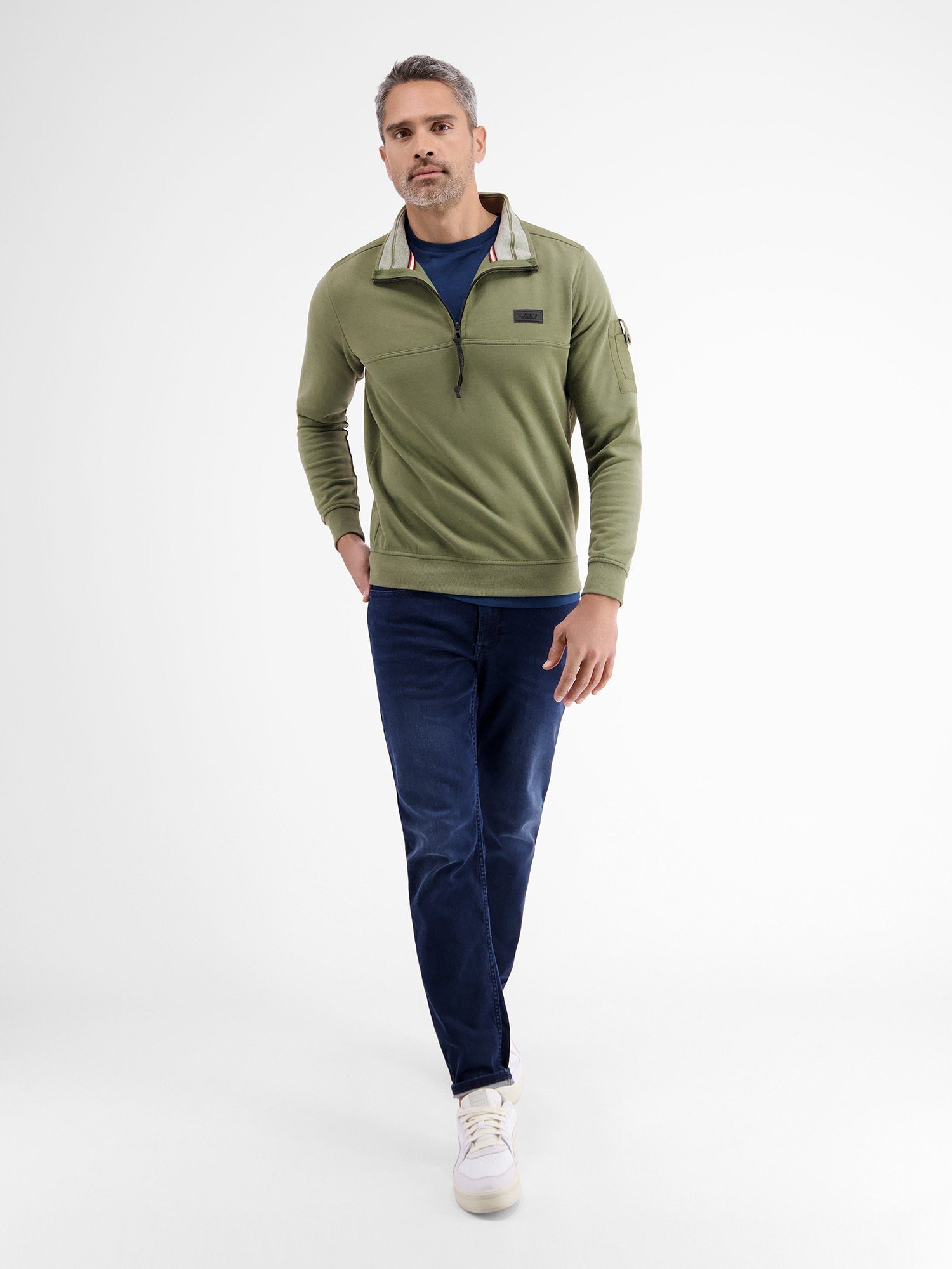 LERROS Sweatshirt LERROS Troyer in weicher Sweatqualität