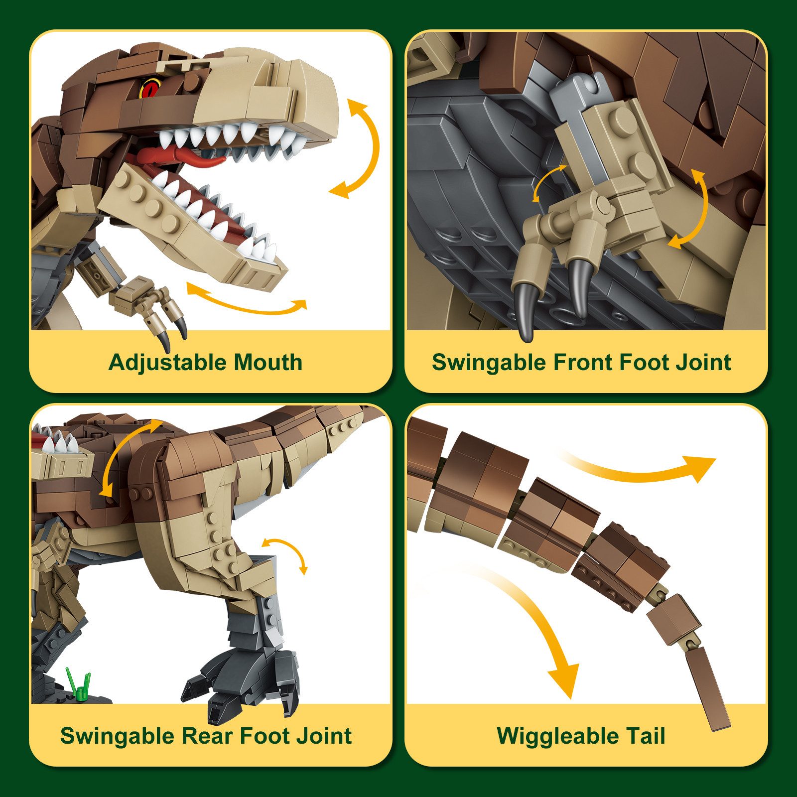 EXTSUD Dinosaurier Spielzeug, 939 Stück Bausteine Set für Kinder ab 6 Jahre günstig online kaufen