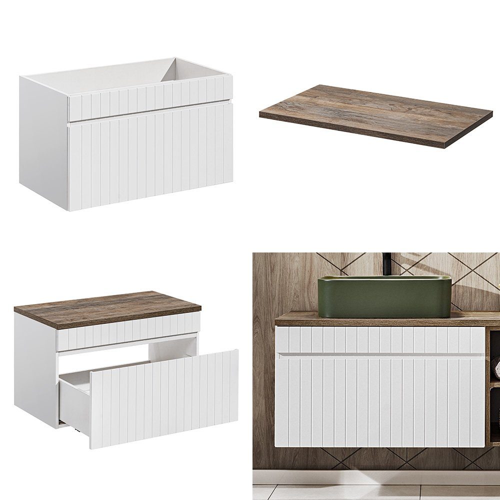 Lomadox Waschbeckenschrank IRAKLIO-56 Waschtischunterschrank 80 cm günstig online kaufen